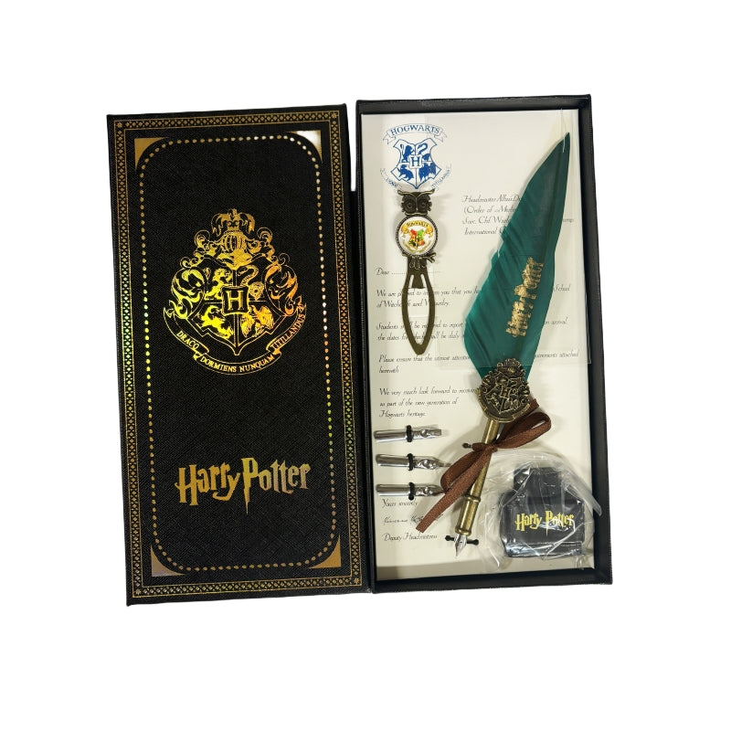 Harry Potter Vintage Feather Dip Pen Writing Set with ink Calligraphy Quill Pen Gifts - CLARET RED โ image 4