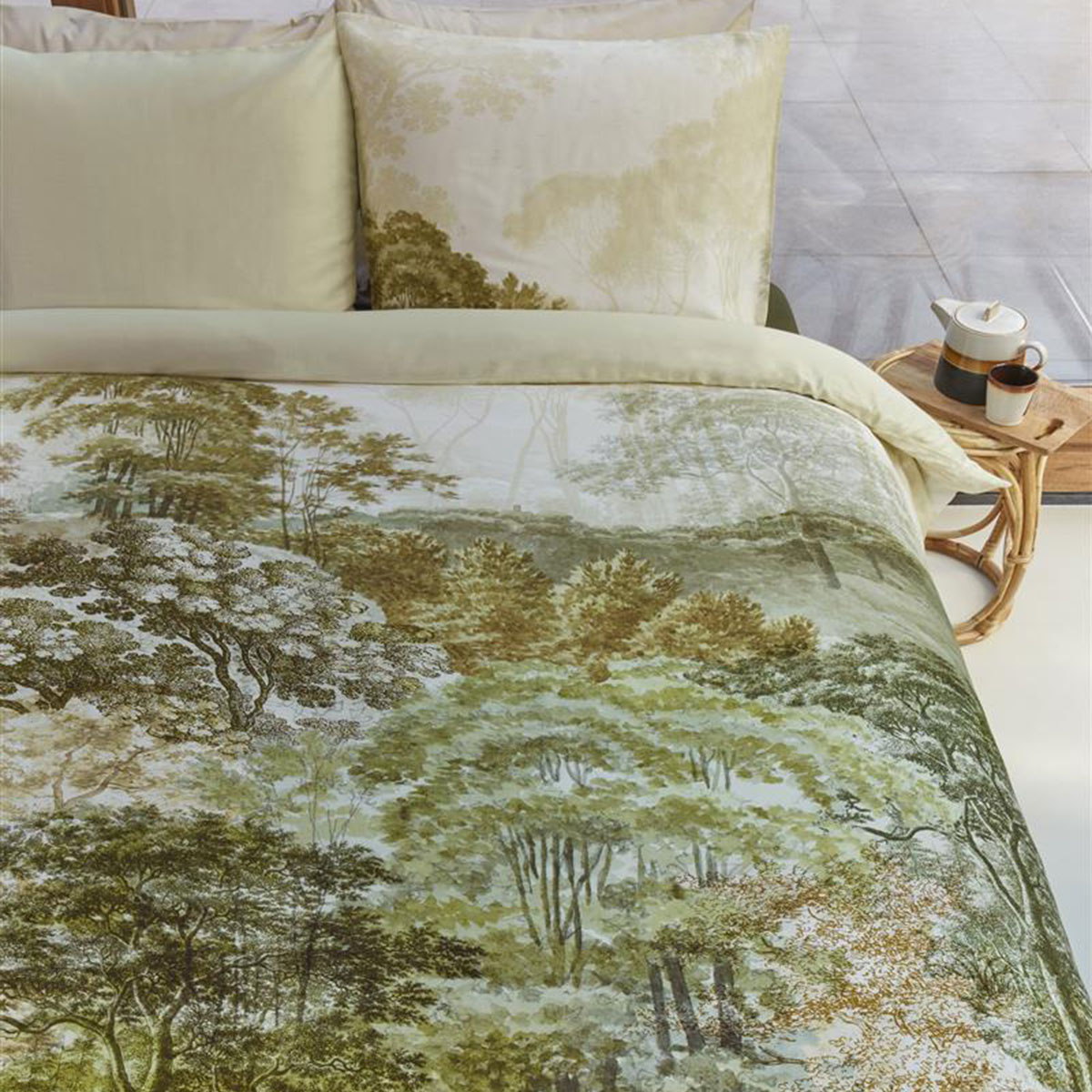 Bedding House Arcadia Green Cotton Sateen Quilt Cover Set King — image 4