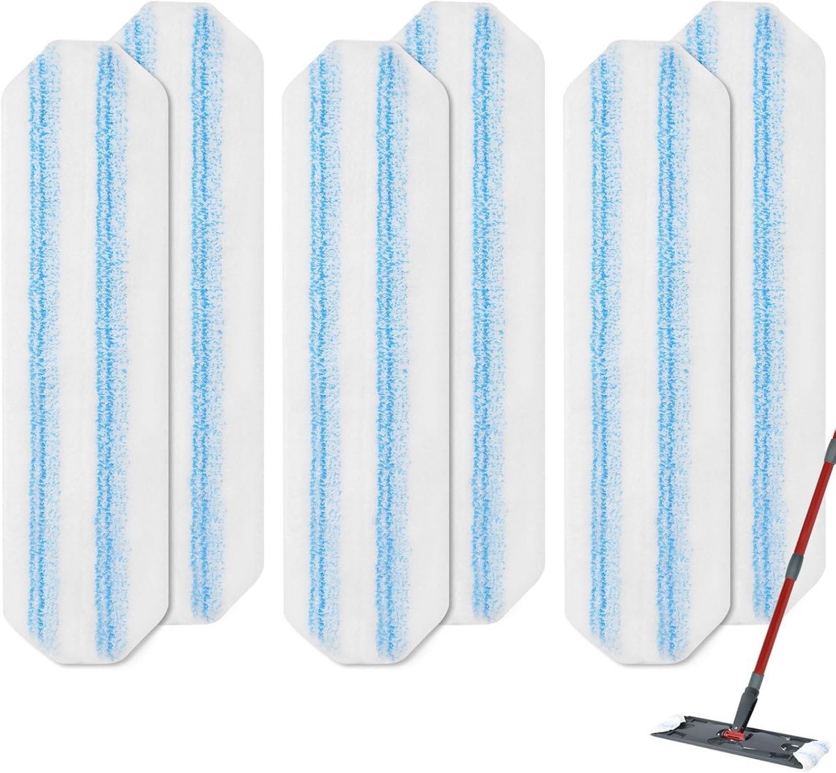 6-Pack - Microfiber mop pad replacement suitable for O Cedar H2pro mop system - Mop head replacement suitable for O-Cedar/Vileda H2pro - Machine washable