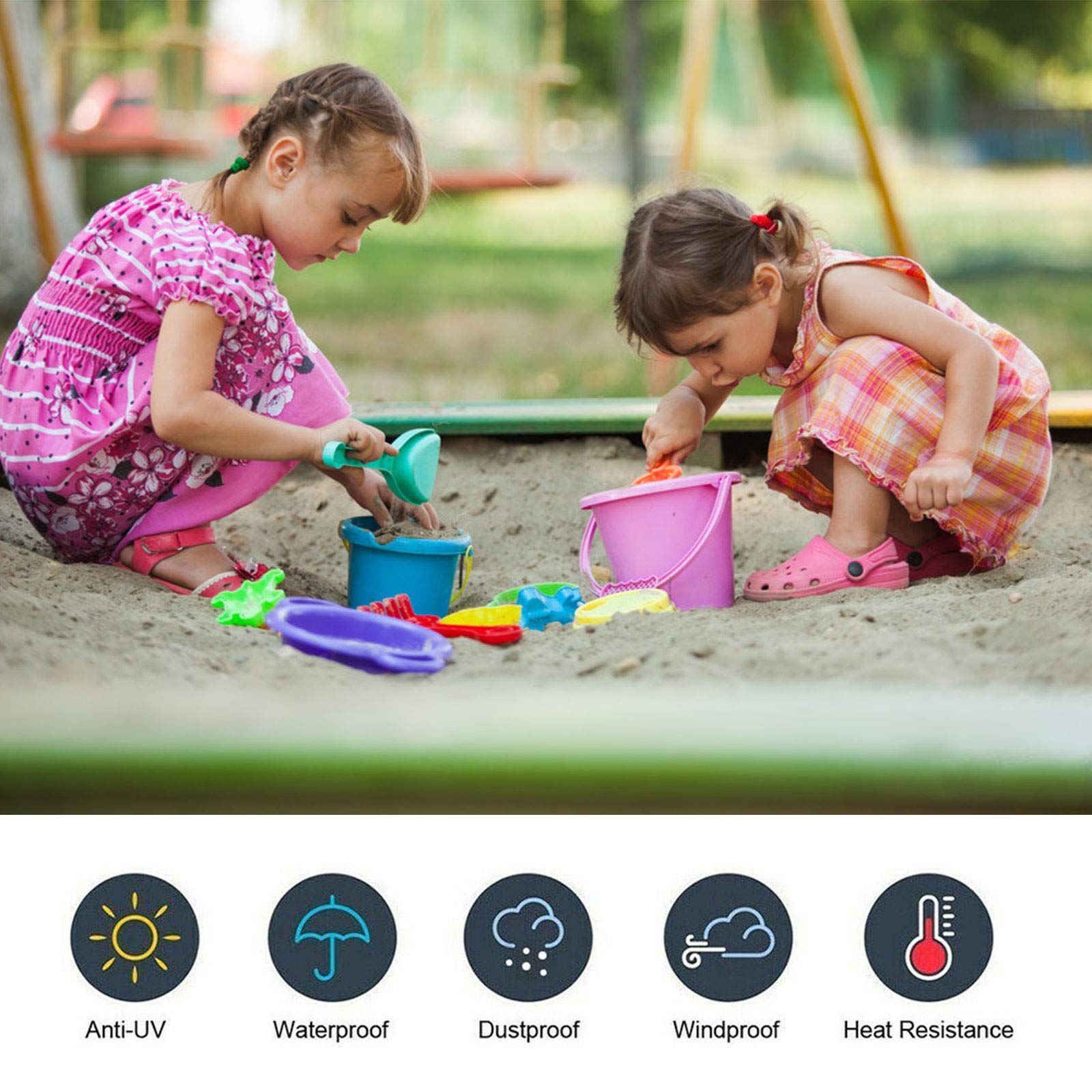 Sandbox Cover Square Waterproof Sandpit Cover with Drawstring Tool Dustproof Oxford Cloth Sandbox Cover Pool Protective — image 4