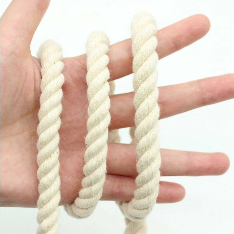 100% Cotton Twisted Soft Cord For Macrame, Knitting, Wall Hangings, Crafts - 10M X 10Mm — image 2
