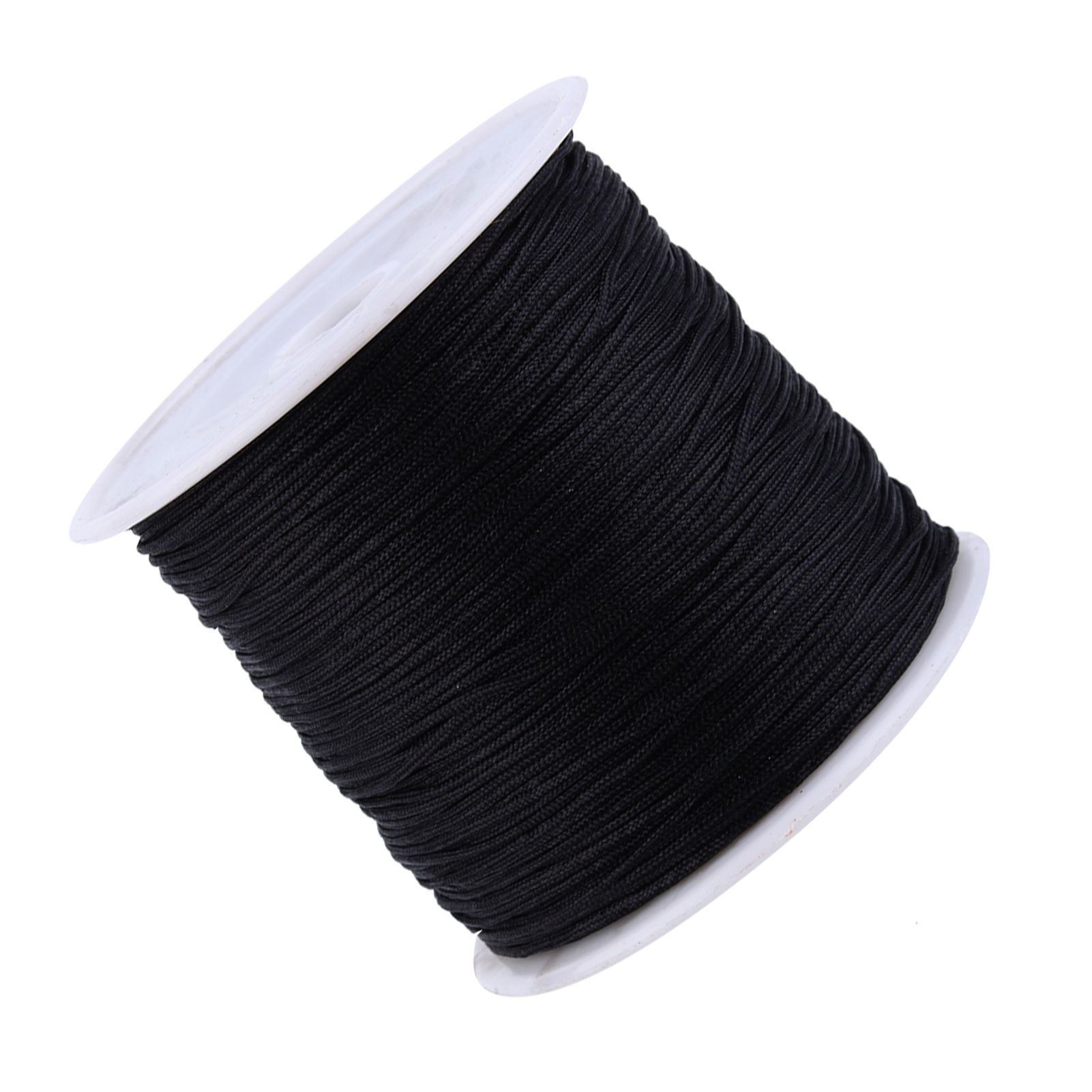 100M x 0.8mm Nylon Chinese Knot Cord Rattail Macrame Shamballa Thread String Black โ image 2
