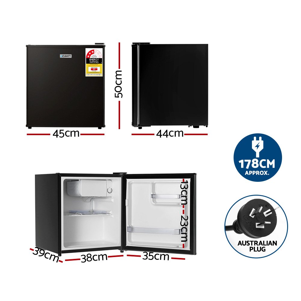 Devanti 48L Bar Fridge Black — image 2