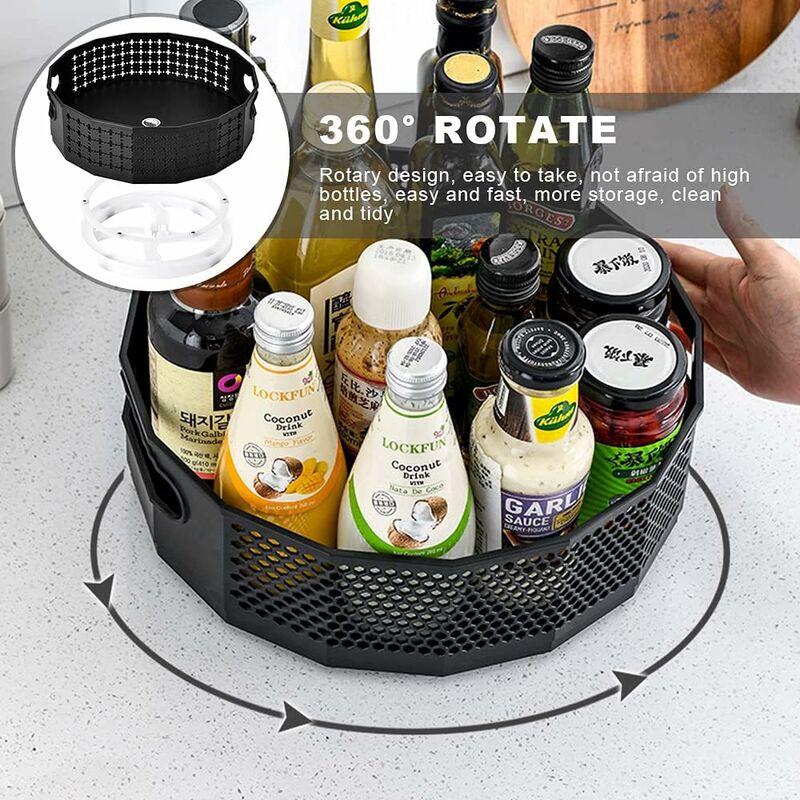 Turntable, Plastic ROtating Spice Organizer For Spices Condiments Kitchen Storage, Kitchen Cupboard Turntable, Spice — image 3