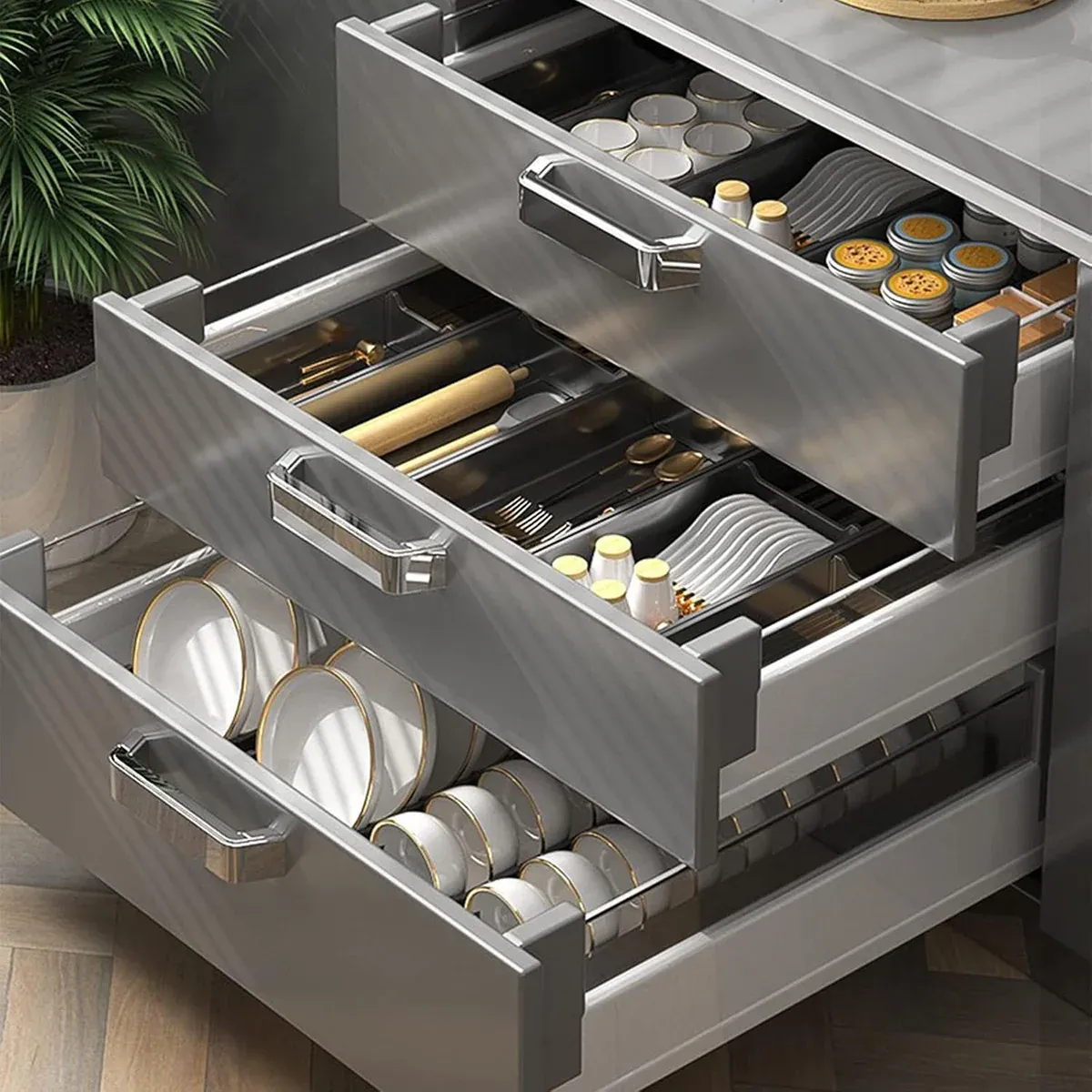 Kitchen Cabinet Drawer Cutlery Tray Utensil Organiser Insert Divider Storage - 41x10cm โ image 5