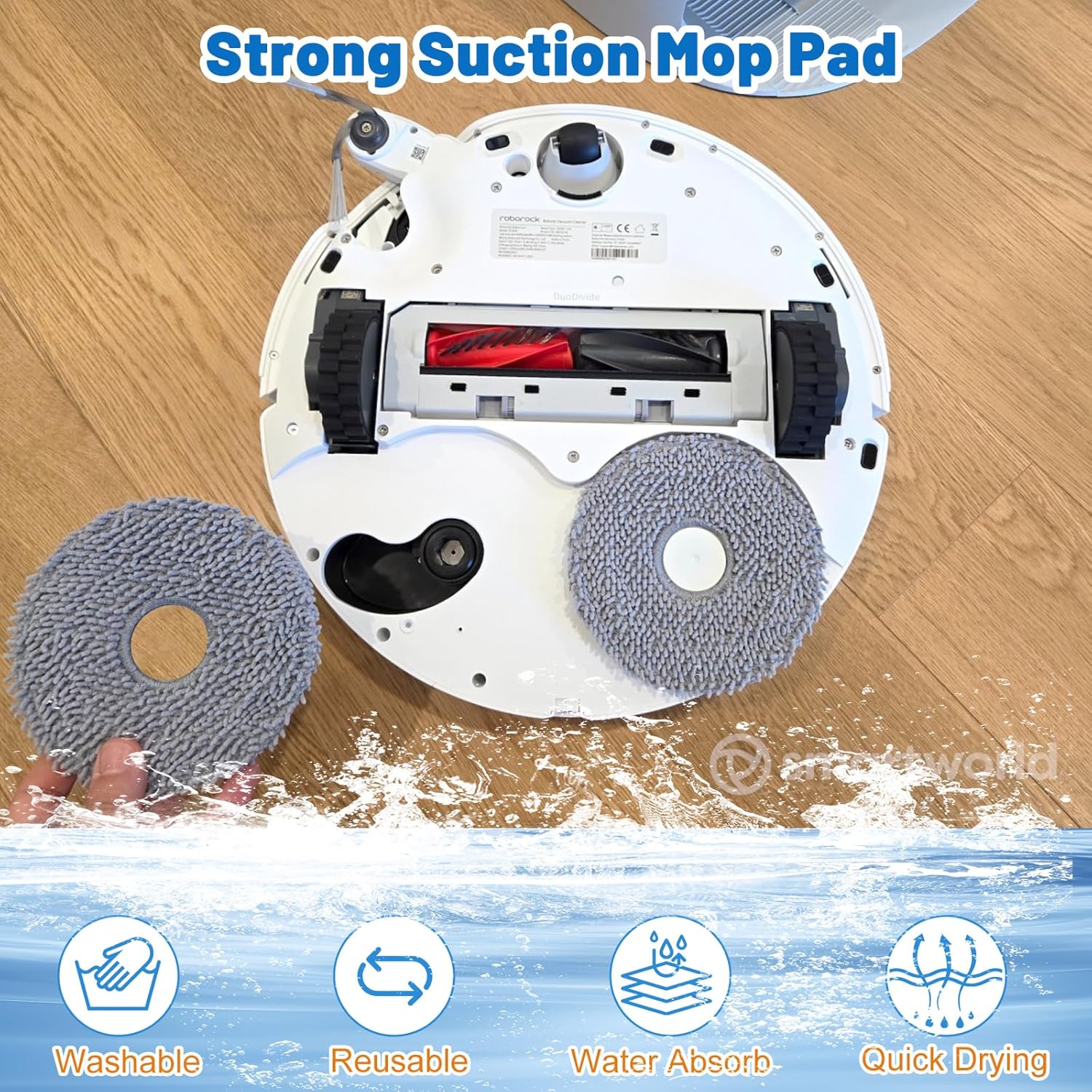 Qrevo S5V Replacement Parts for Roborock Qrevo S5V/Curv/Edge/Edge S5A/Curv S5X Accessories -1 Roller Brush, 4 Mop Pads, 4 Vacuum Bags, 4 Hepa Filters, 4 Side — image 5