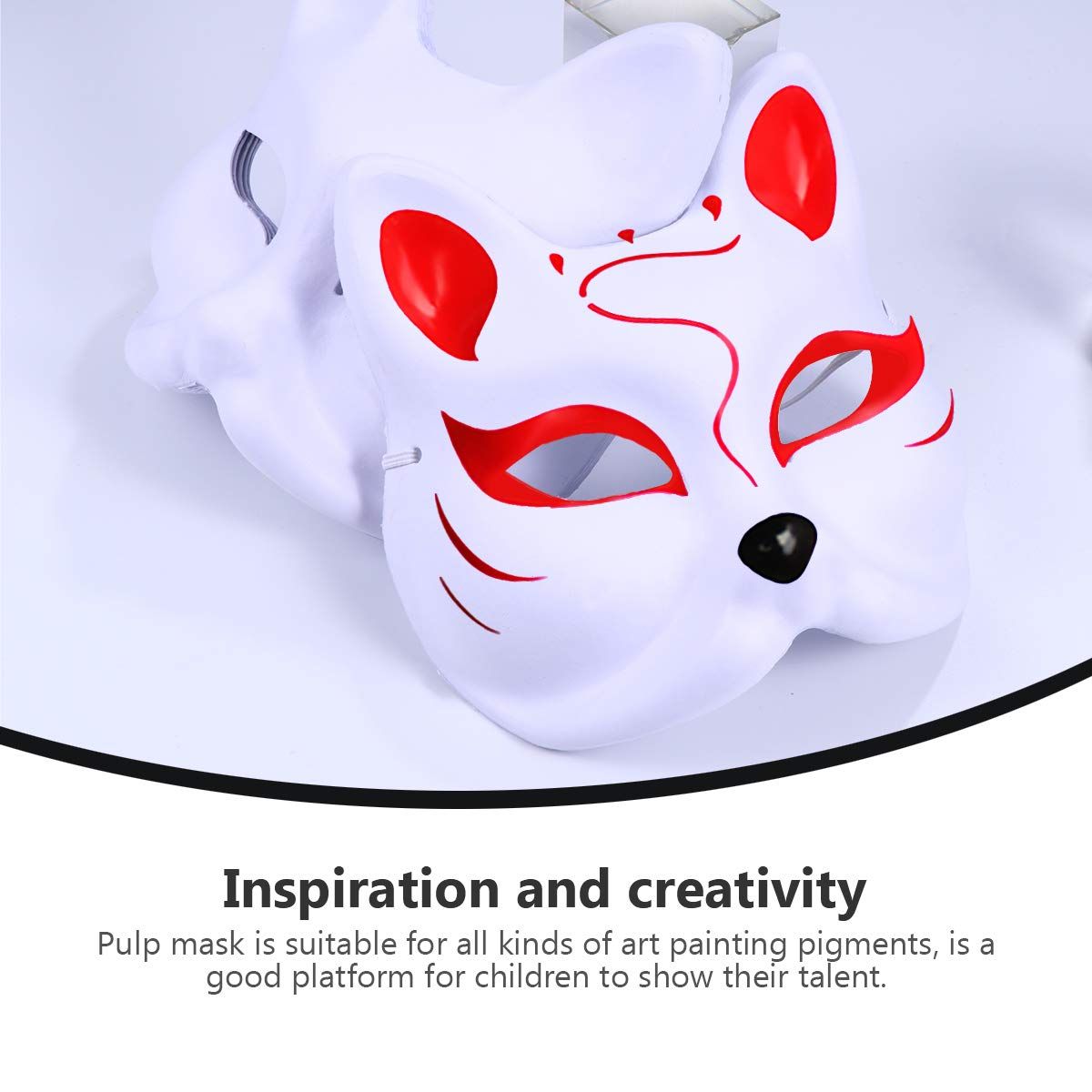 Cat Mask, 3PCS Masks White Cat Masks Blank DIY Halloween Mask Animal Half Facemasks Masquerade Cosplay Party — image 3