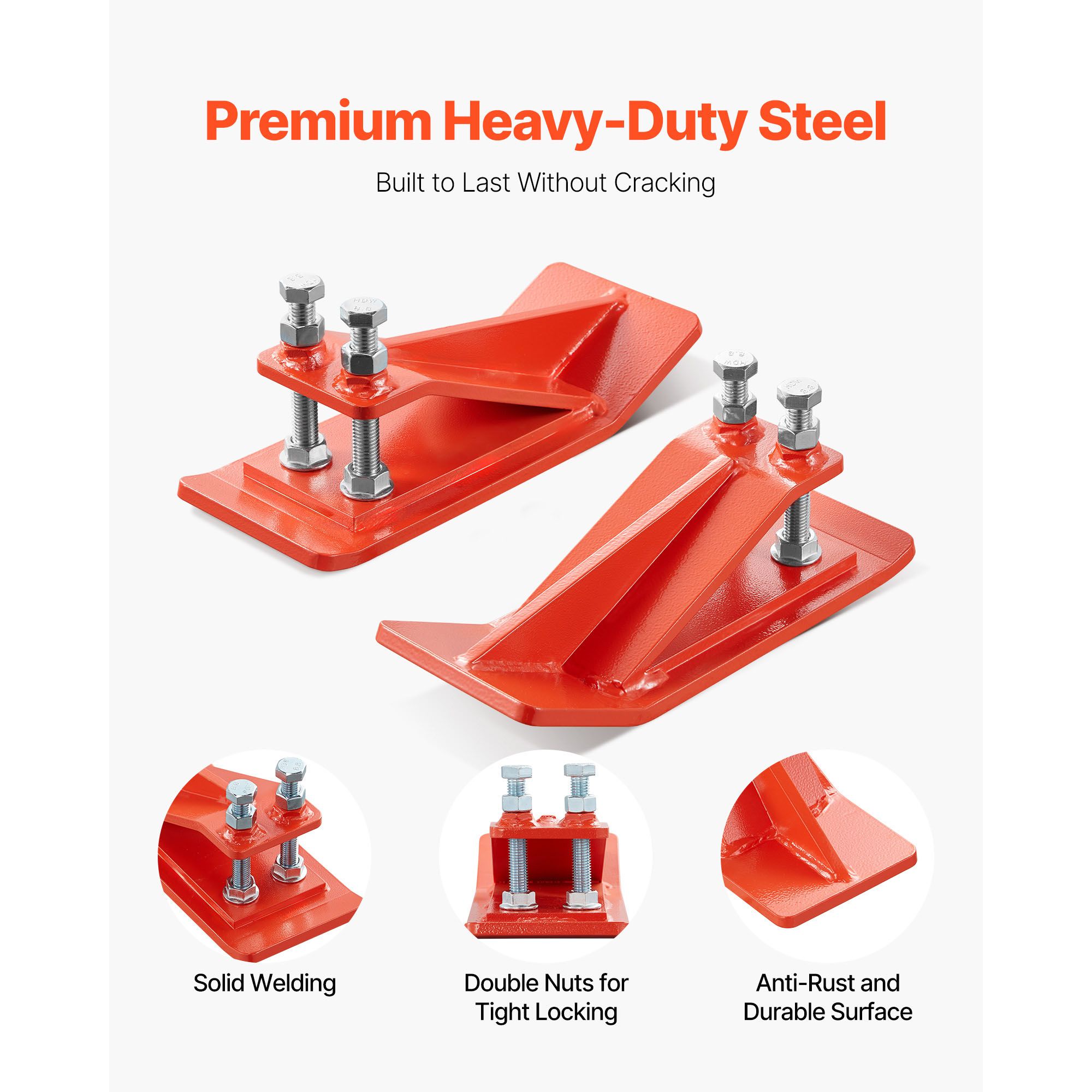 Tractor Bucket Protector, 2PCS Heavy Duty Steel Bucket Edge Protectors, Edge Tamer Anti-Skid Device with Double Hexagon Lock Nuts and Bolts, for Snow, Leave — image 3