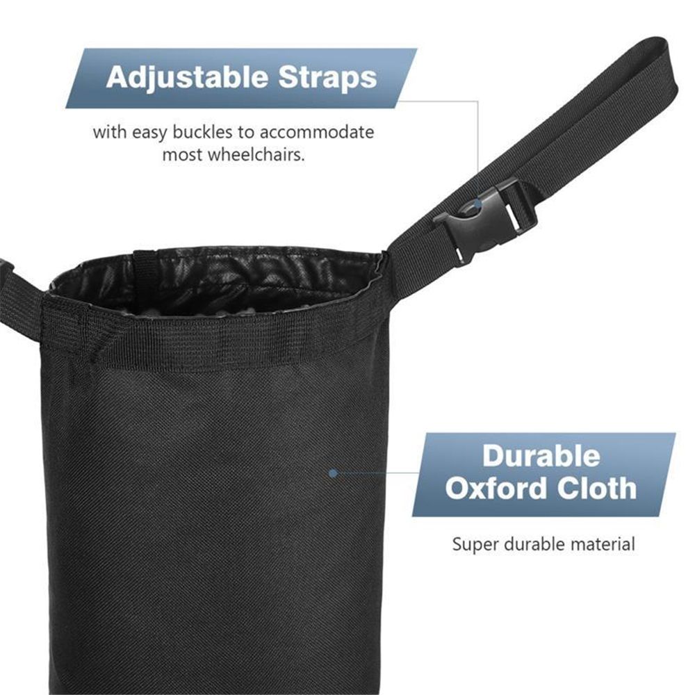Oxygen Cylinder Bag for Wheelchairs with Buckles, Fits Any Wheelchair, Black (Fits Most Oxygen cylinders) β image 5