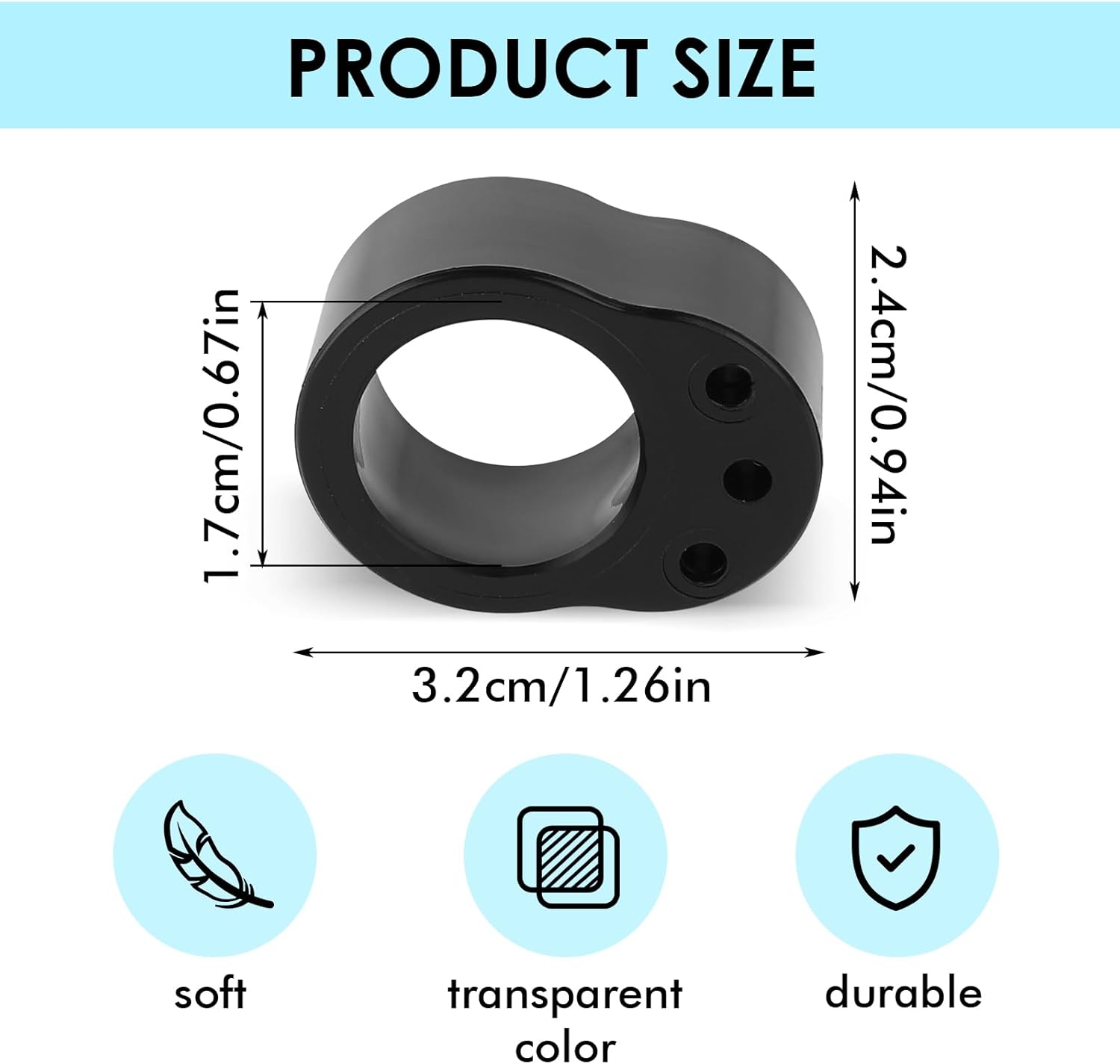 10 Pack PVC Door Handle Bumpers, Wall Protection Rings and Door Stop Cushions for Lever Handles in Bedrooms and Hallways, Black — image 2
