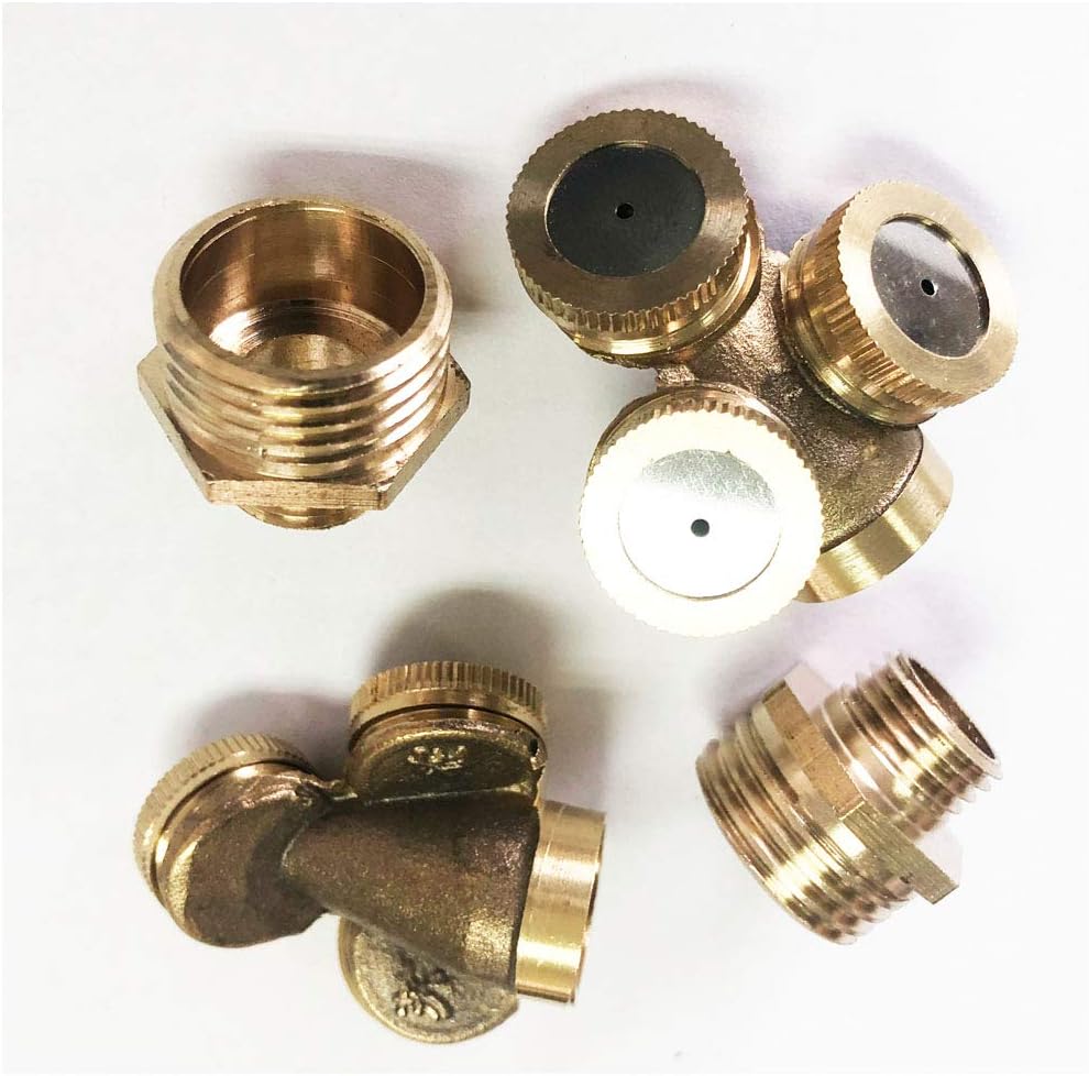 2 PCS 3 Hole Brass Atomizing Nozzle Mist Water, Brass Garden Spray Sprinkler for Gardening and Agriculture — image 3