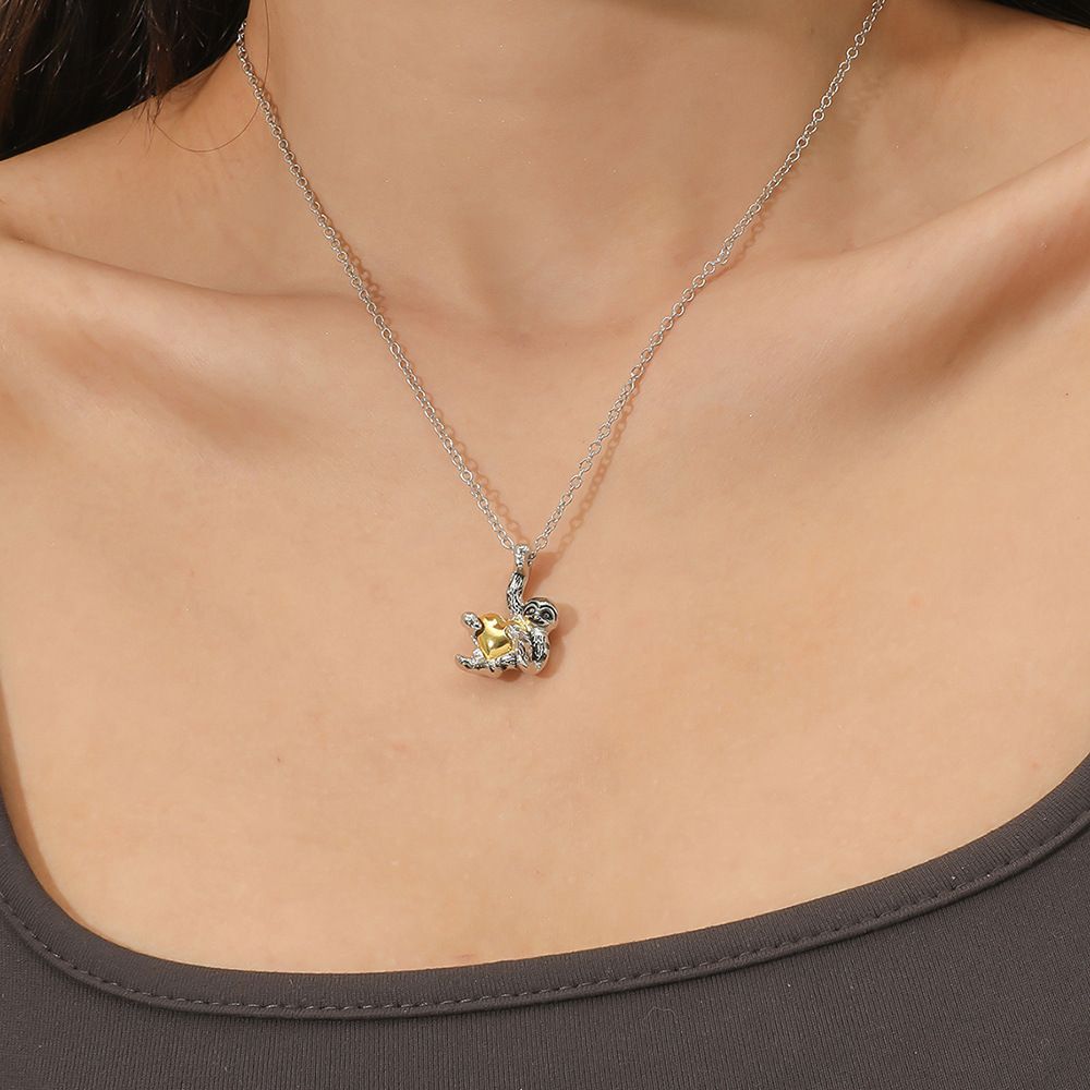Gifts Necklace Heart Crystal Sloth for Women Girls Men Christmas Gifts sloth Trendy, simple, classic design — image 2