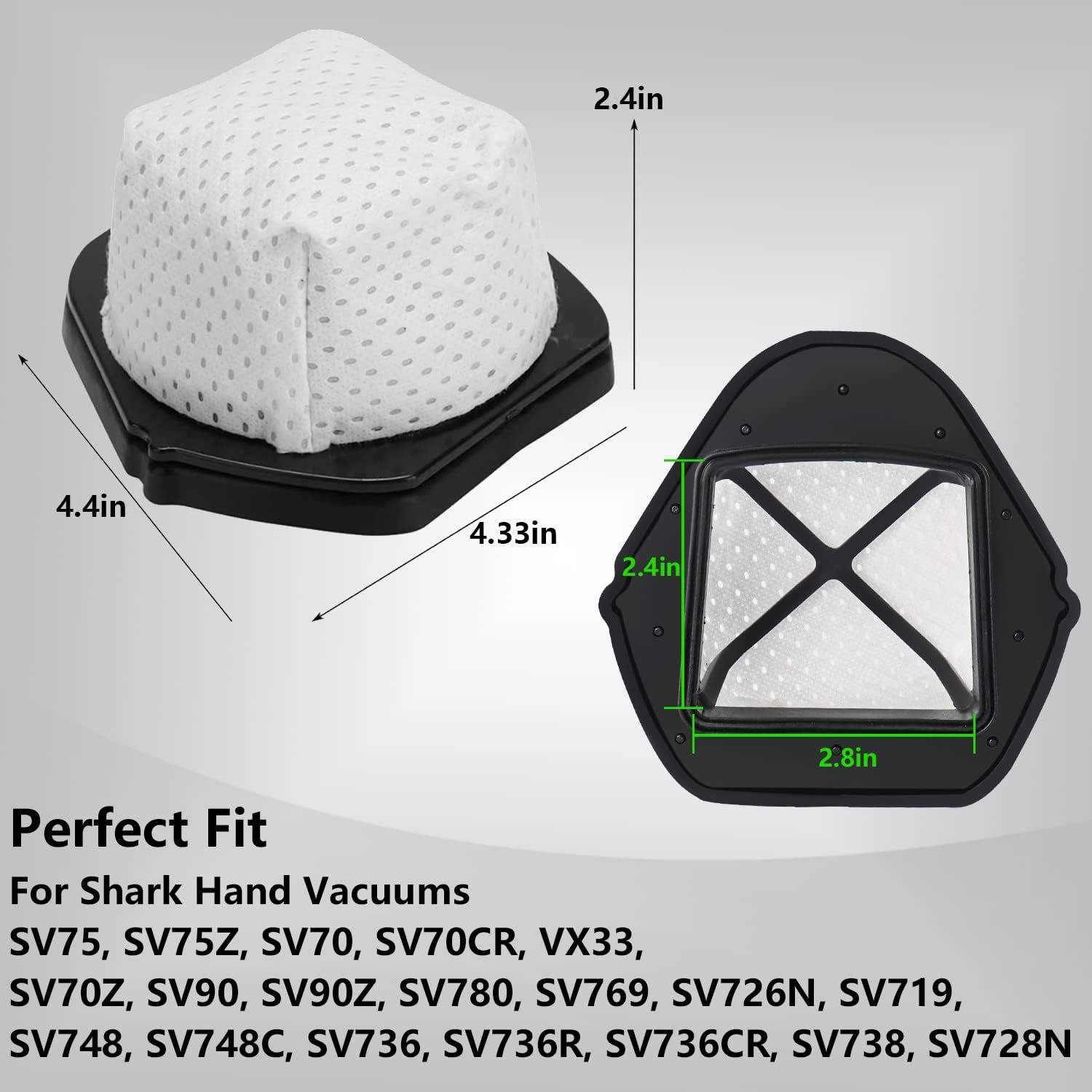 SV780 Dust Cup Filter Replacement Compatible with Shark Cordless Hand Vacuum SV75Z SV728N SV726N Directly Replaces Part # XF769, XSB726N Pack of 6 with 1 Pcs — image 3