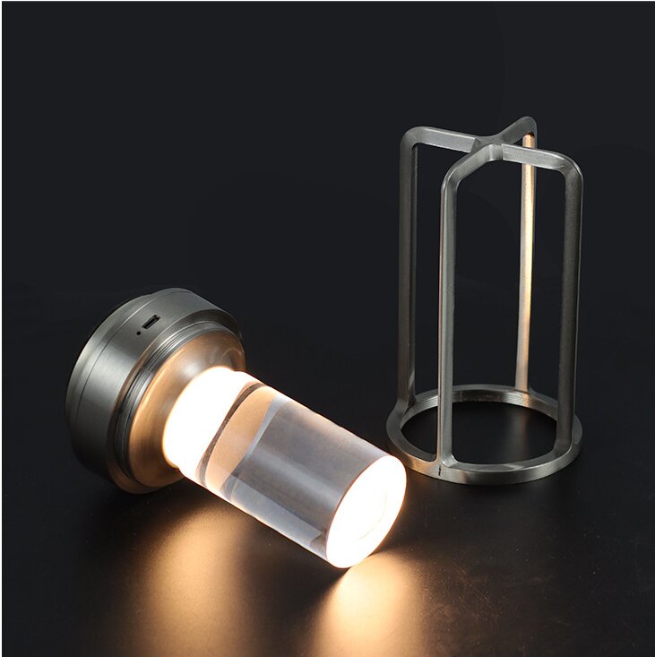 Silver Rechargeable Table Lamp - Touch Dimming 3-Color LED Light for Bedroom and Office โ image 5