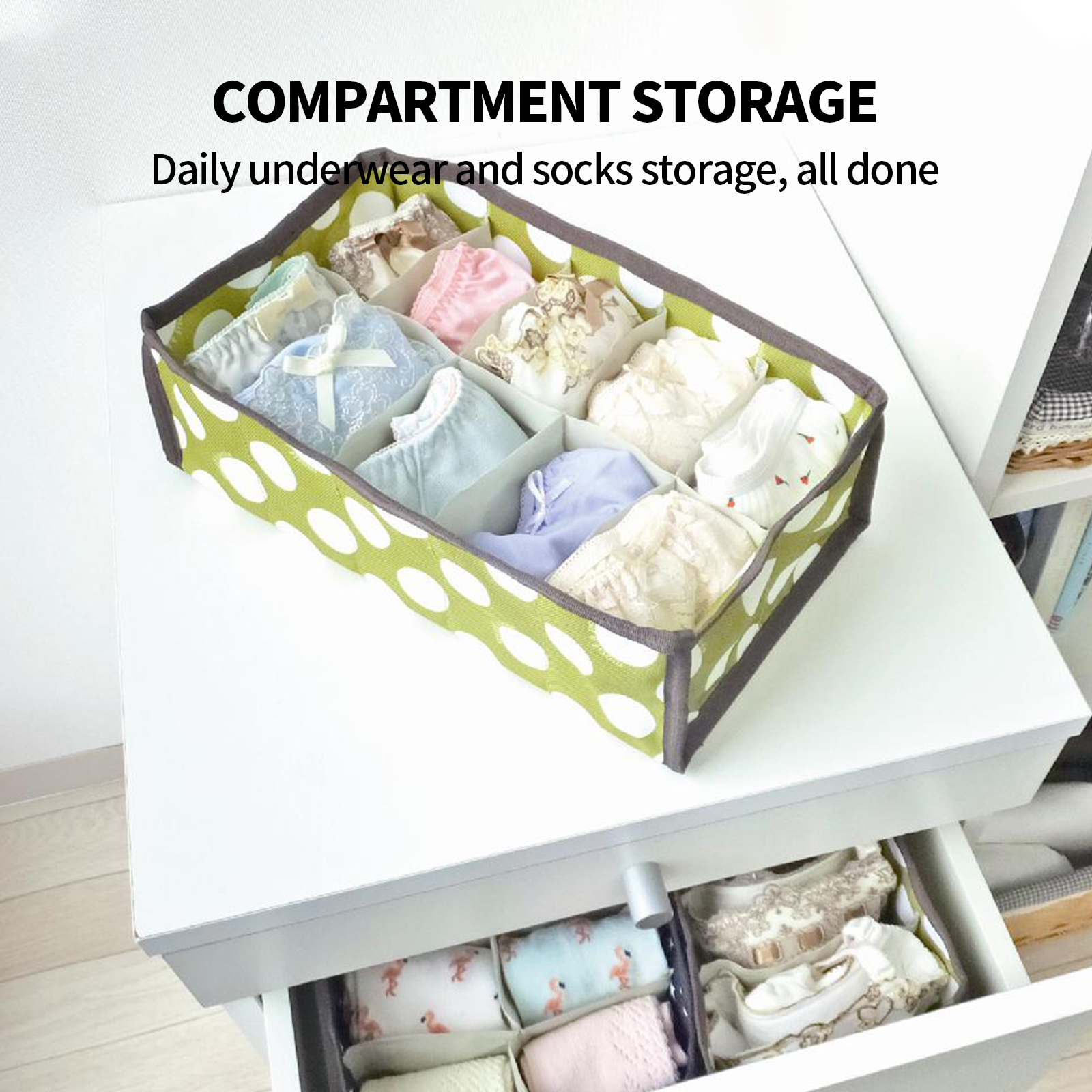 2Pcs 10 Grids Underwear Sock Panties Drawer Storage Bag Organizer Wardrobe Box — image 4