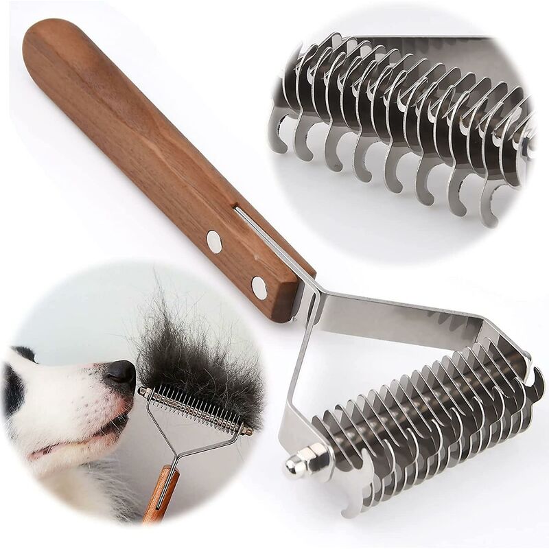 Coat King Brush For Dogs And Cats, Pet Grooming Comb Dematting Rake Significantly Reduces Shedding