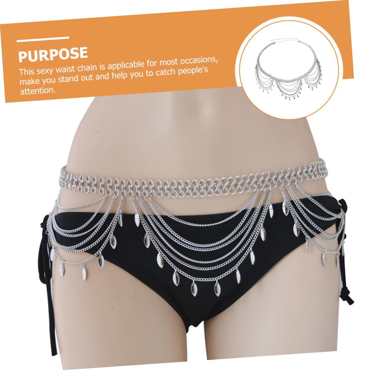 Multi Layer Waist Chain Fashion Jewelry Rhinestone Bikini Summer Bikini Body Chain Rhinestone Belly Fashion Bikini Waist โ image 3