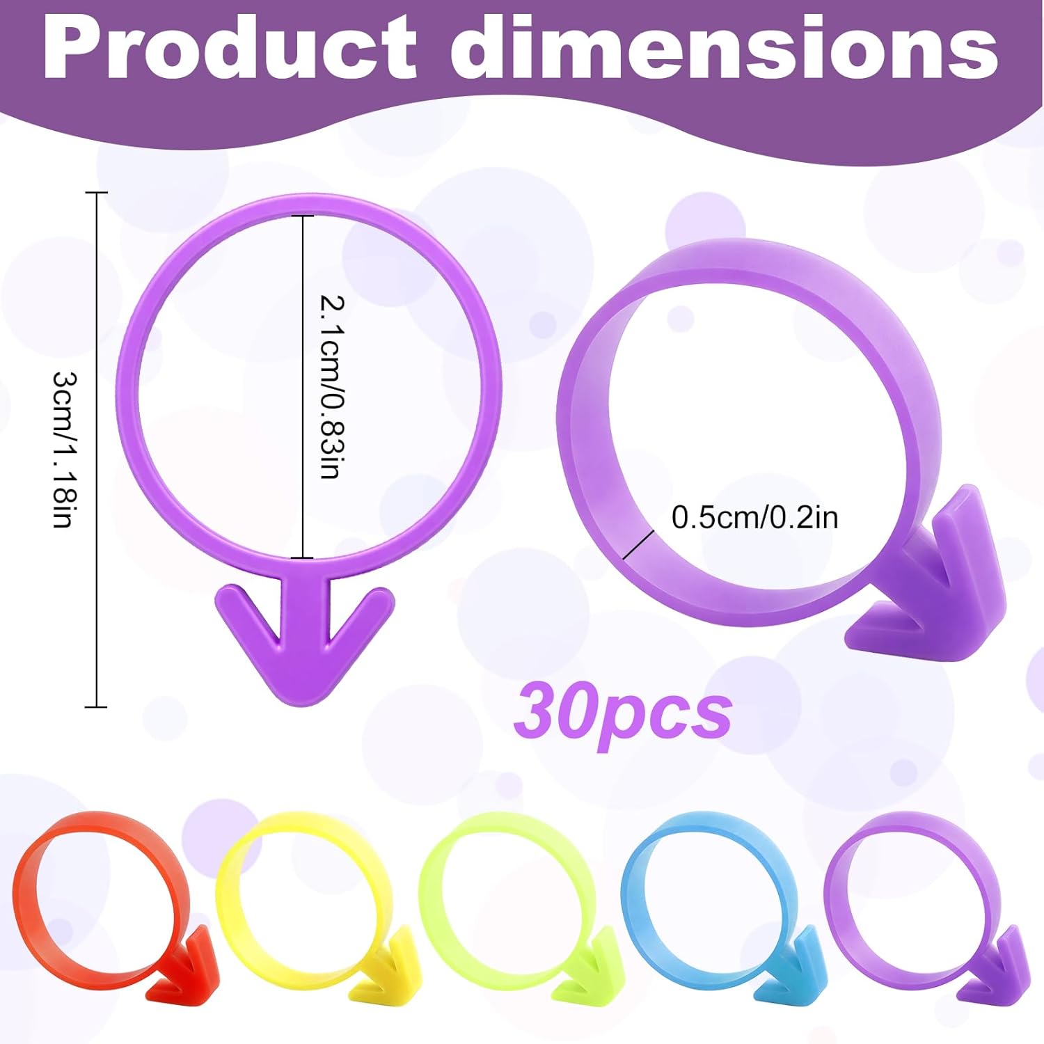 30 Pcs Pastry Bag Ties - Multicolor Silicone Icing Bag Ties -Reusable Piping Bag Ties Decoration Bag Cake and Pastry Supplies Clips Suitable for Cupcakes