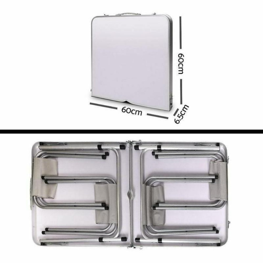 Portable Folding Picnic Camping Set BBQ Party Aluminium Table 4 Foldable Chairs โ image 5