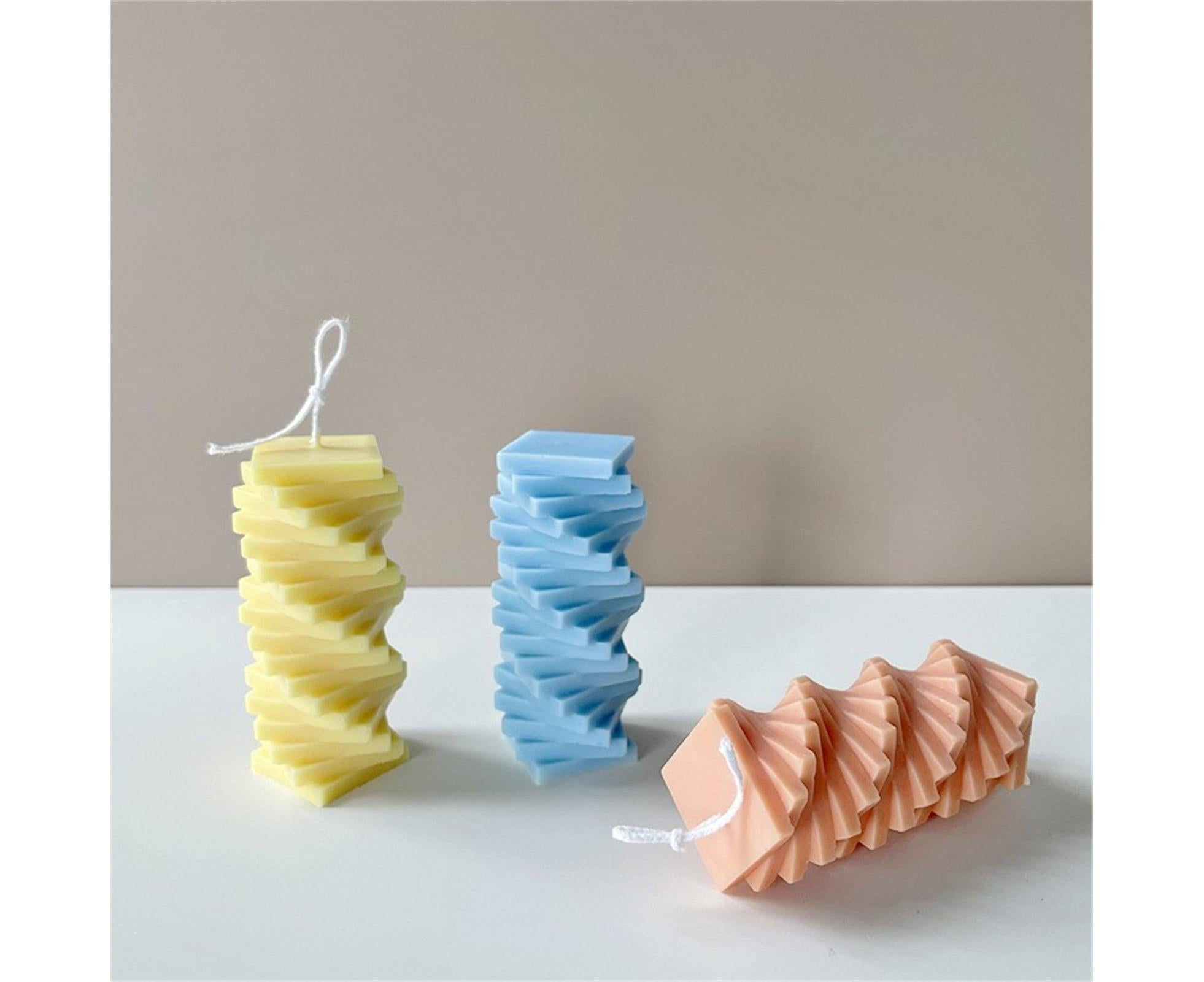 Candle Mold Non-stick DIY Silica Gel Rotating Cylinder Epoxy Resin Mold Home Ornament -White โ image 6