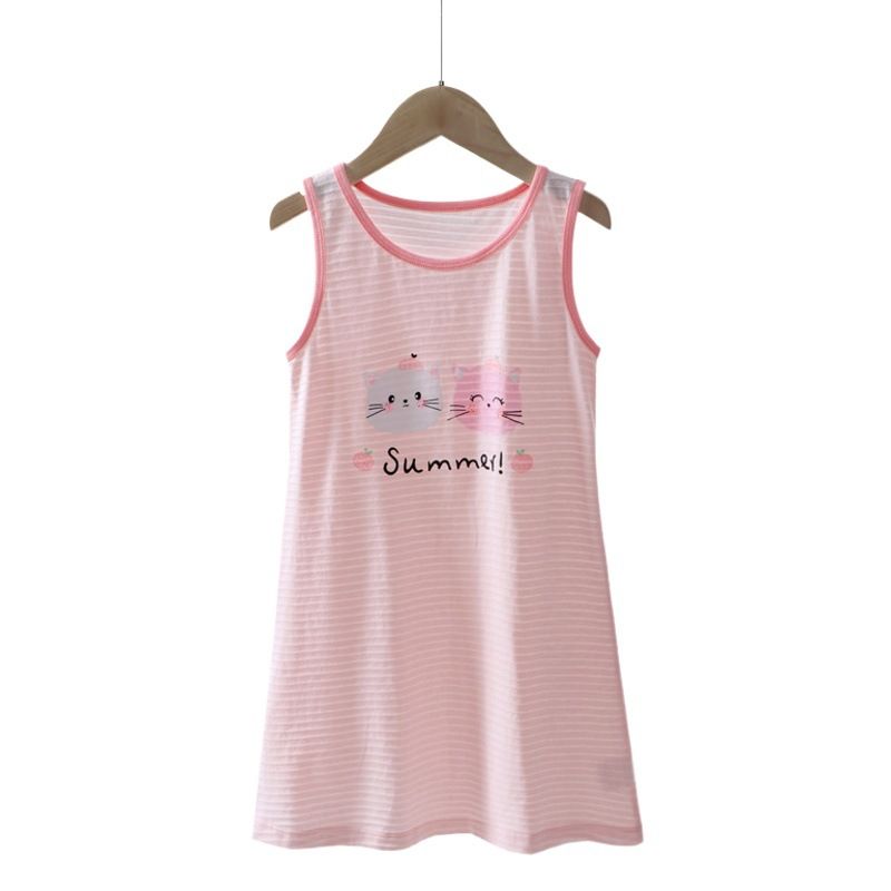 KIDS MAM&DAD Girls Bamboo Cotton Sling Skirt 100% Cotton White Cat 110cm โ image 2