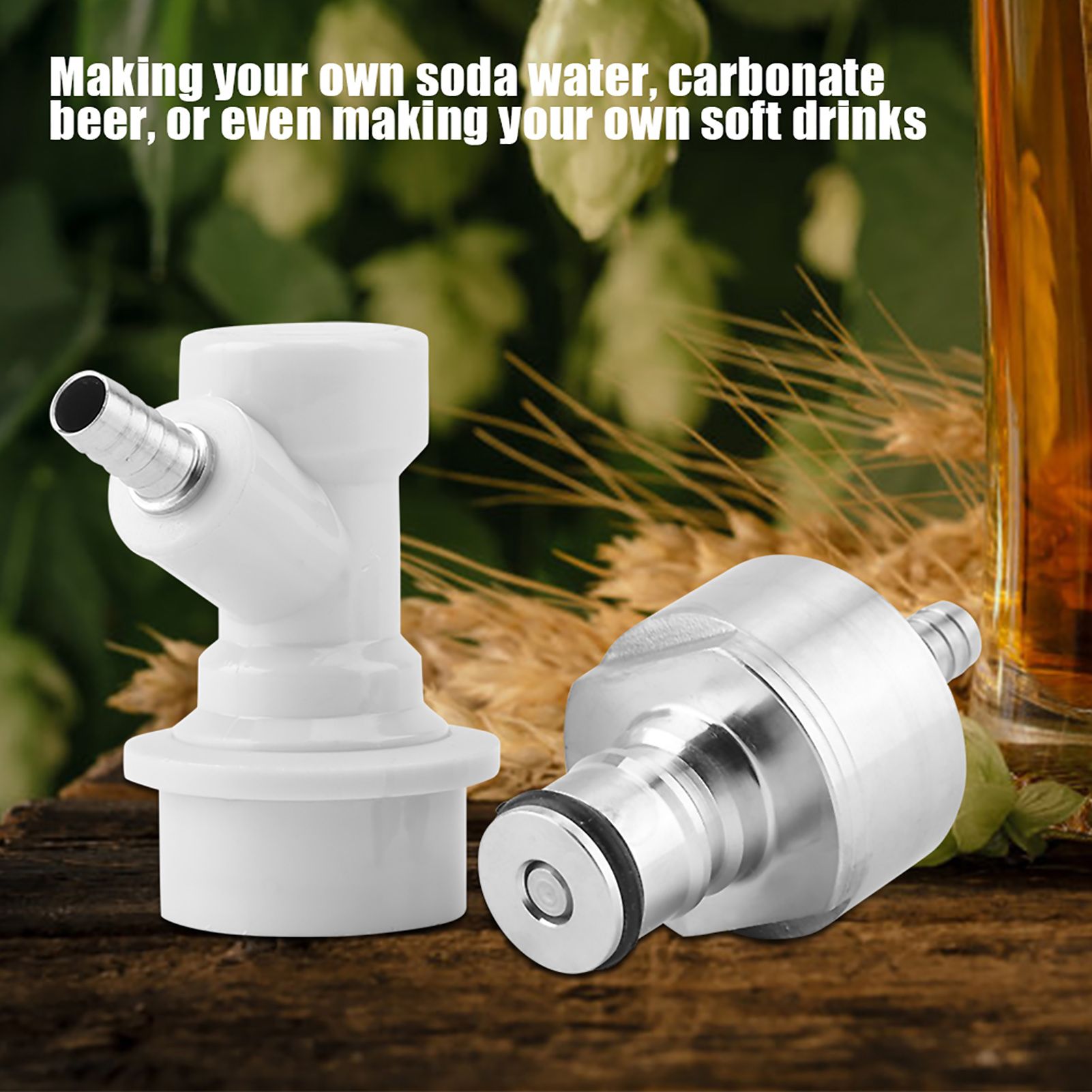 Homebrew Stainless Carbonation Cap Carbonator with Liquid Ball Lock Disconnect 1/4" Barb Hot β image 2