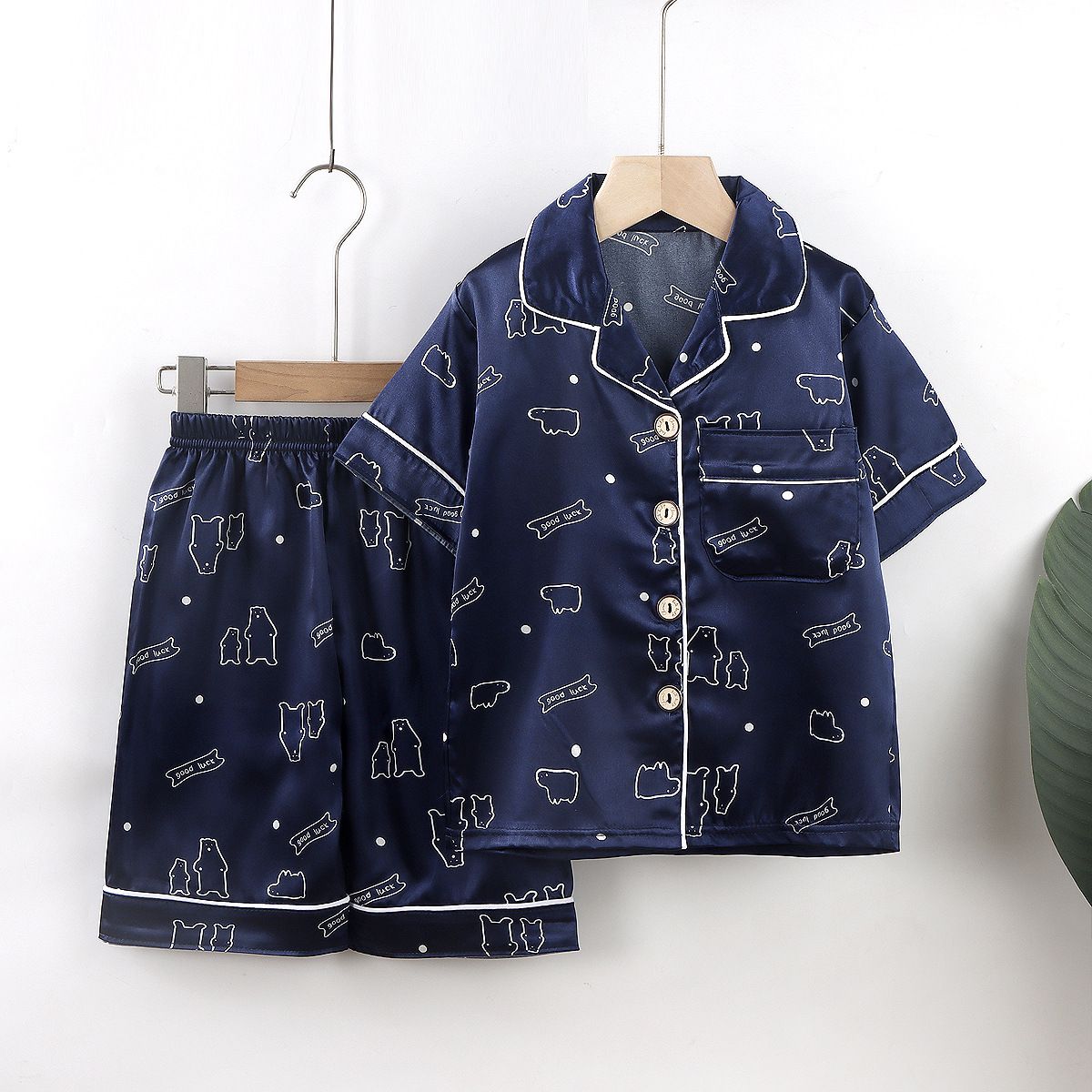 Beifujia Kids Ice Silk Cartoon Pajamas Set 2131-Ice Silk Pink Big Ears Rabbit 160cm โ image 4