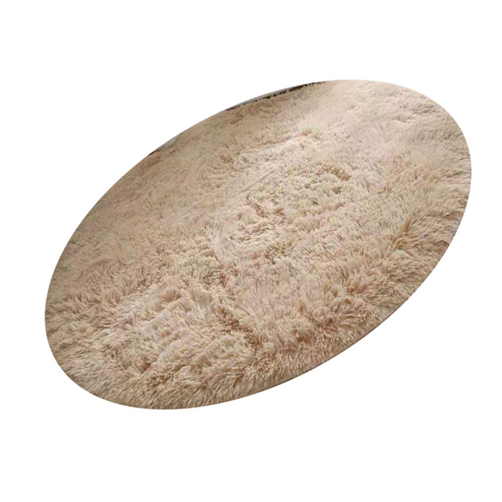 Floor Carpet Polyester Fiber Round Nordic Style Long Plush Soft Shaggy Rug for Home Bedroom Beige โ image 3