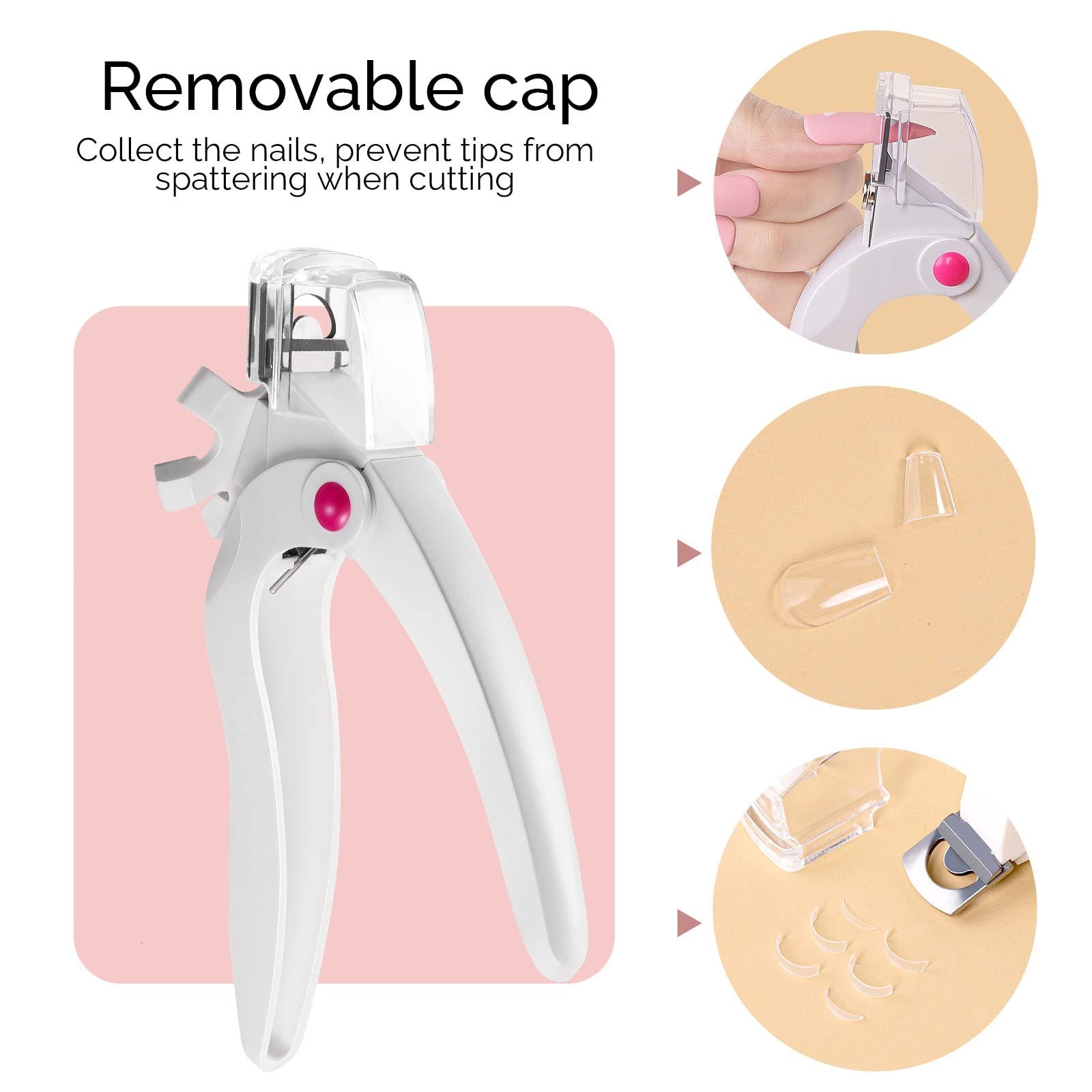 Used for fake nail art manicure, white adjustable stainless steel nail clippers, professional rotating nail clippers — image 2
