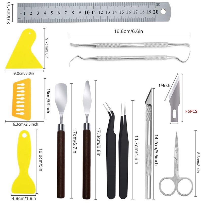 Tools for Vinyl 18Pcs Craft Weeding Tools Kits Weeding Tool Set Scrapbooking Tools DIY Art Tools Precise Vinyl Weeding Tool Kit — image 5