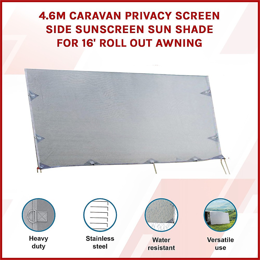 4.6m Caravan Privacy Screen Side Sunscreen Sun Shade for 16' Roll Out Awning โ image 3