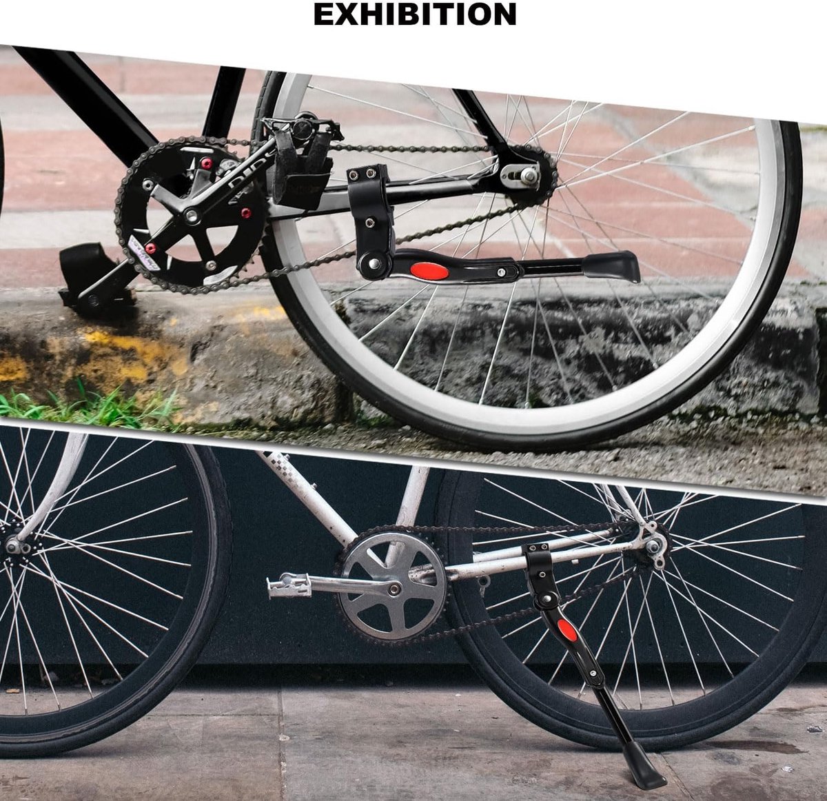 Single Adjustable Bicycle Kickstand - Suitable for 22'' to 17'' - Single Bicycle Stand - Side Stand - Aluminum Stainless Steel - Sturdy Wide Base - Easy to — image 3