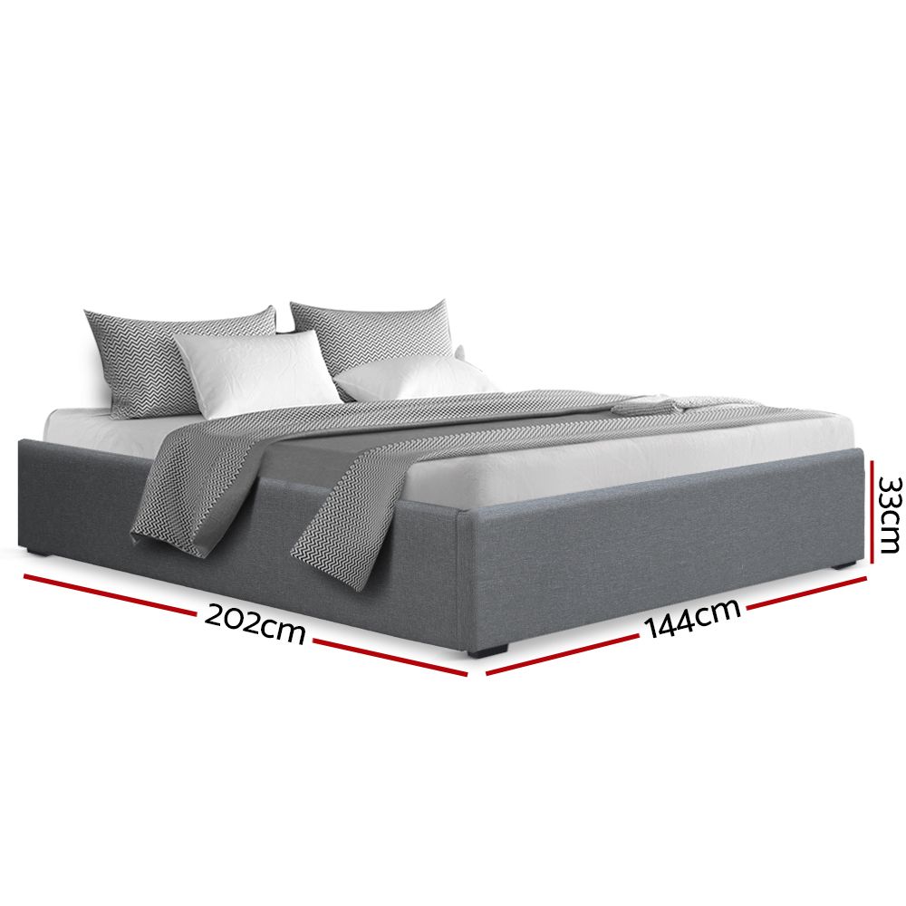 Artiss Bed Frame Double Size Gas Lift Base Grey TOKI โ image 2