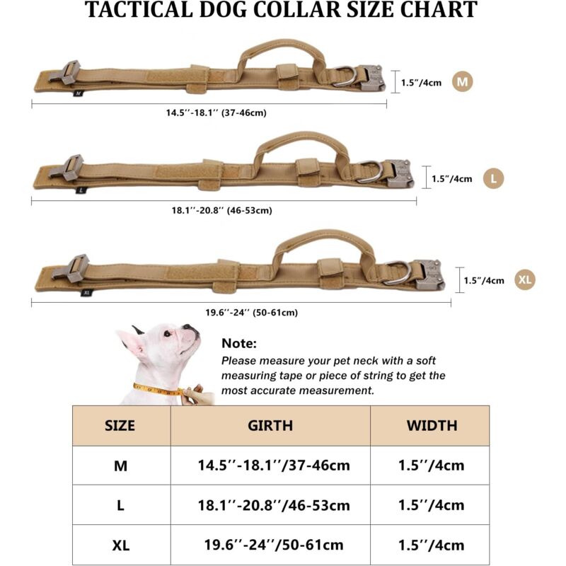 Tactical Dog Collar - Military Dog Collar With Control Handle, Adjustable Nylon Padded Dog Collar For Medium Large Dogs — image 2
