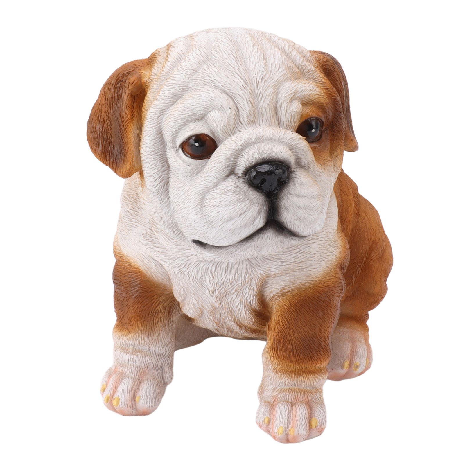 English Bulldog Puppy Statue Lifelike Resin Bulldog Sculpture for Garden Lawn Porch Decoration Sitting Bulldog โ image 4
