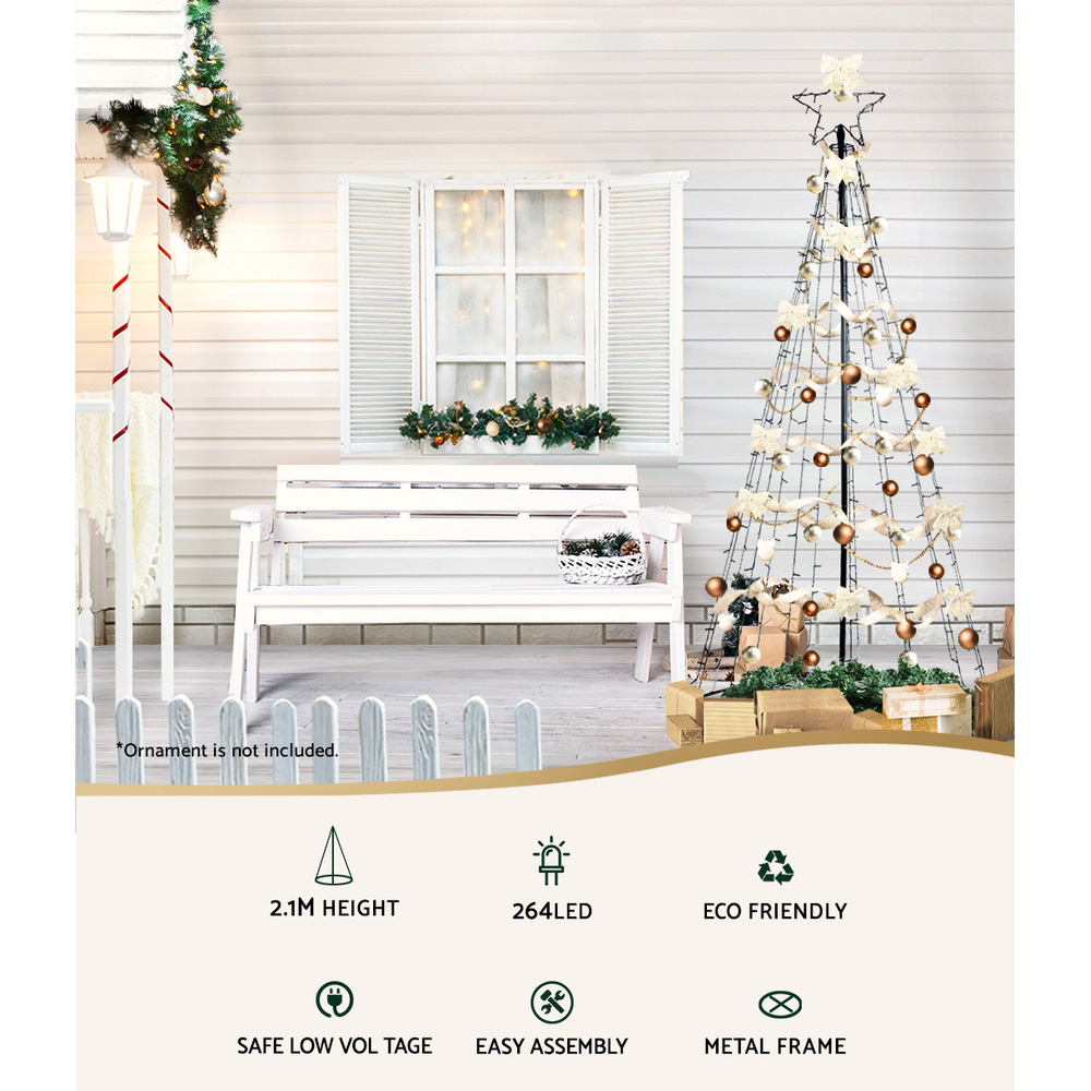 2.1M Christmas Tree 264 LED Solar Jingle Jollys โ image 3