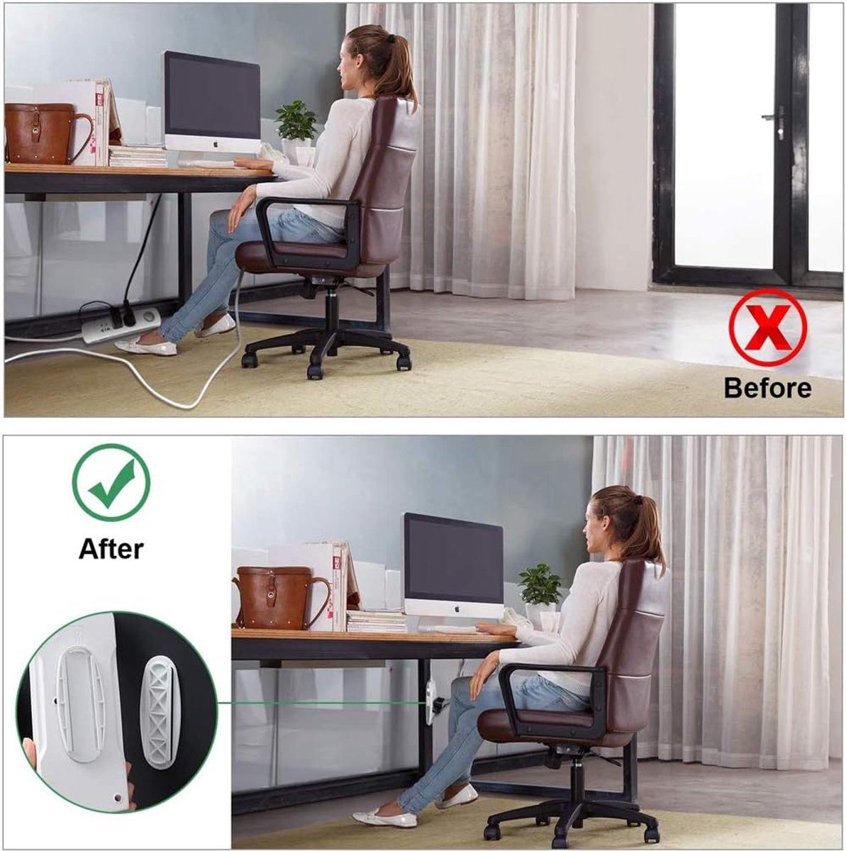 5 pieces - 10.3*4 cm - Self-adhesive power strip mount - Power strip holder fixer - wall sticker for socket - holder for power strip - no holes - wall mounting โ image 4