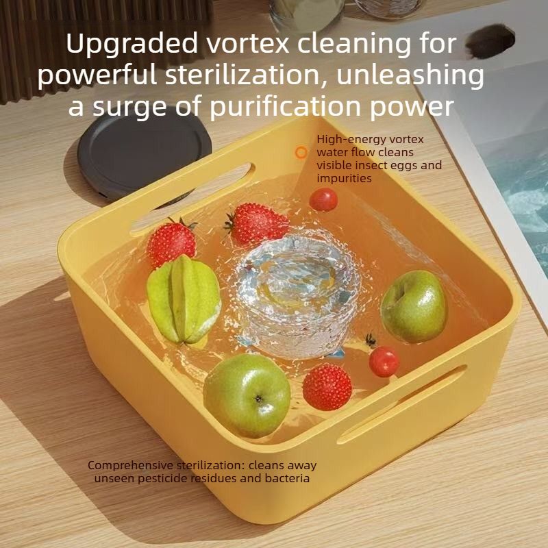 Ultrasonic Fruit and Vegetable Washing Machine, Automatic Food Purifier with Pesticide Remover and Sterilization Function, Multifunctional Countertop Cleaner — image 3