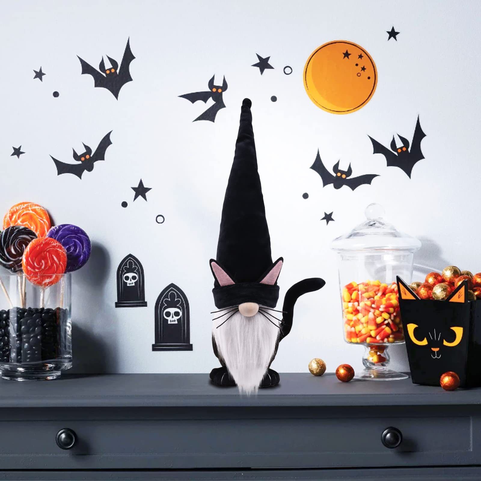 Halloween decorations, dwarf faceless dolls, cat figurines, decorations, Halloween party atmosphere props — image 3