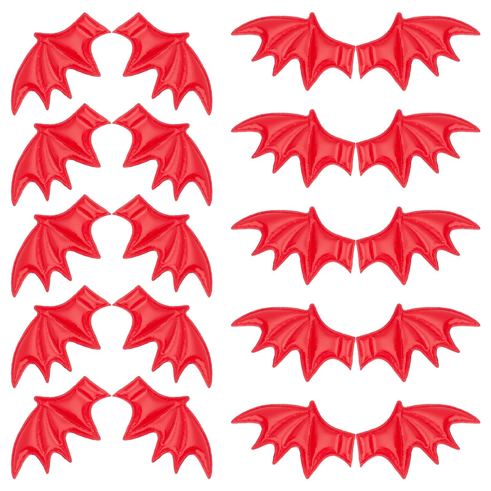 2 Style 20PCS Leather Halloween Bat Wings DIY Crafts Bat Wing Spooky Bats Halloween Decorations for Hair Ornament