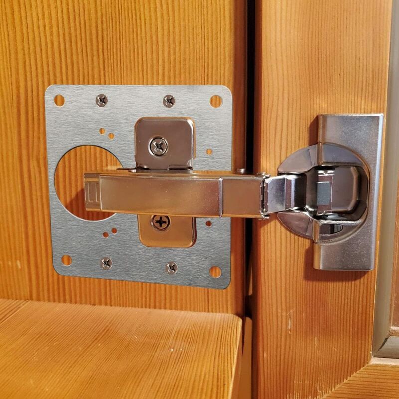4 Pcs Stainless Steel Hinge Repair Plates with Screws for Cabinet Furniture Shelves — image 2