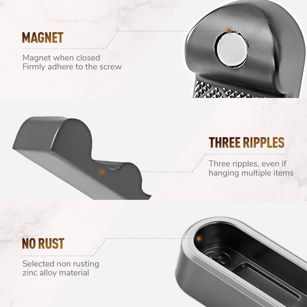 Folding Coat Hooks,Retractable Wall Closet Hooks,Heavy Duty Hook Bathroom Towel Hooks Robe Hooks Wall Mounted for Hanging Coat Towels Clothes (Brown) — image 5
