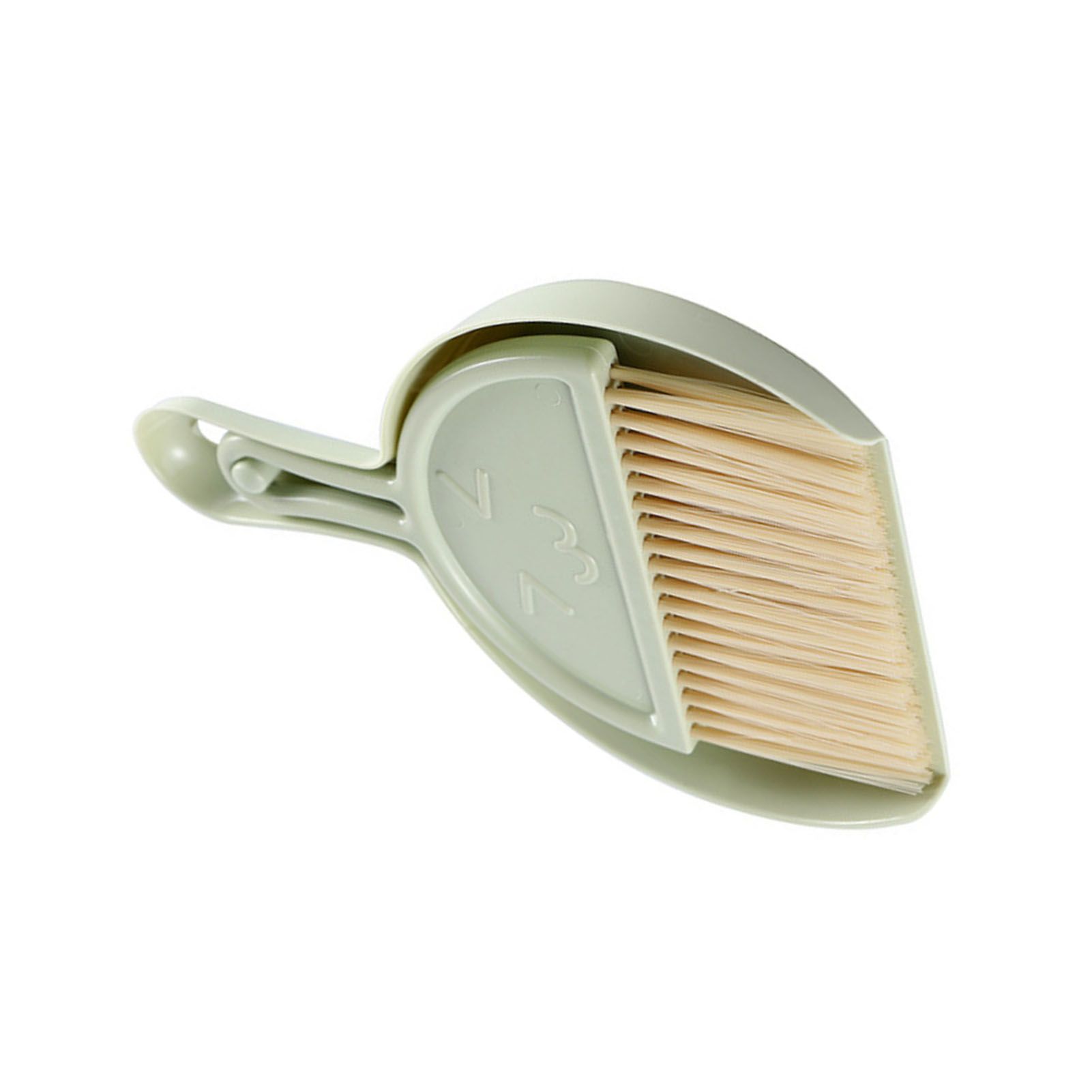 Mini Broom Dustpan Set Smile Face Plastic Handheld Efficient Cleaning Portable Tiny Brush Dustpan for Tabletop Office Green — image 3