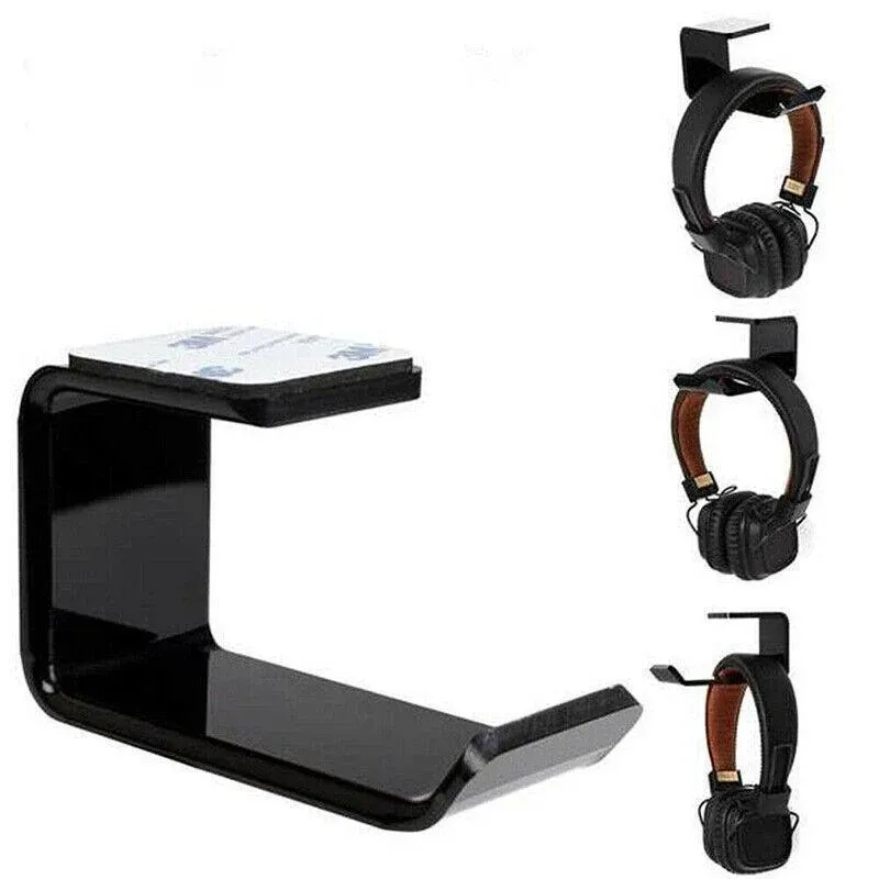 Mount Holder Hook Dual Headset Tape New Clever Headphone Stand Hanger Under Desk โ image 4