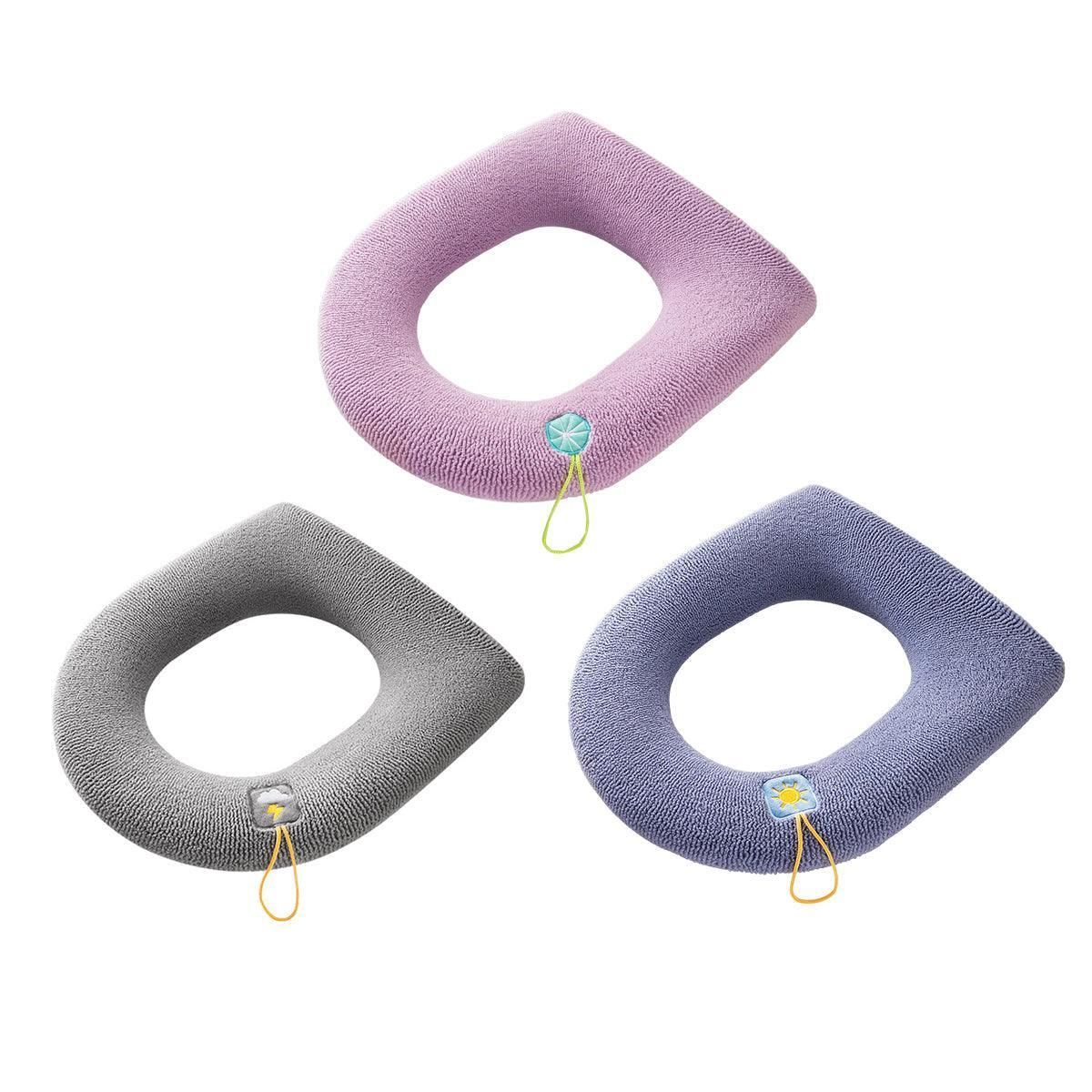 Soft Toilet Seat Bathroom Washable Warmer Cushion Mat Cover Pad Hook New Lid Au - Grey โ image 3