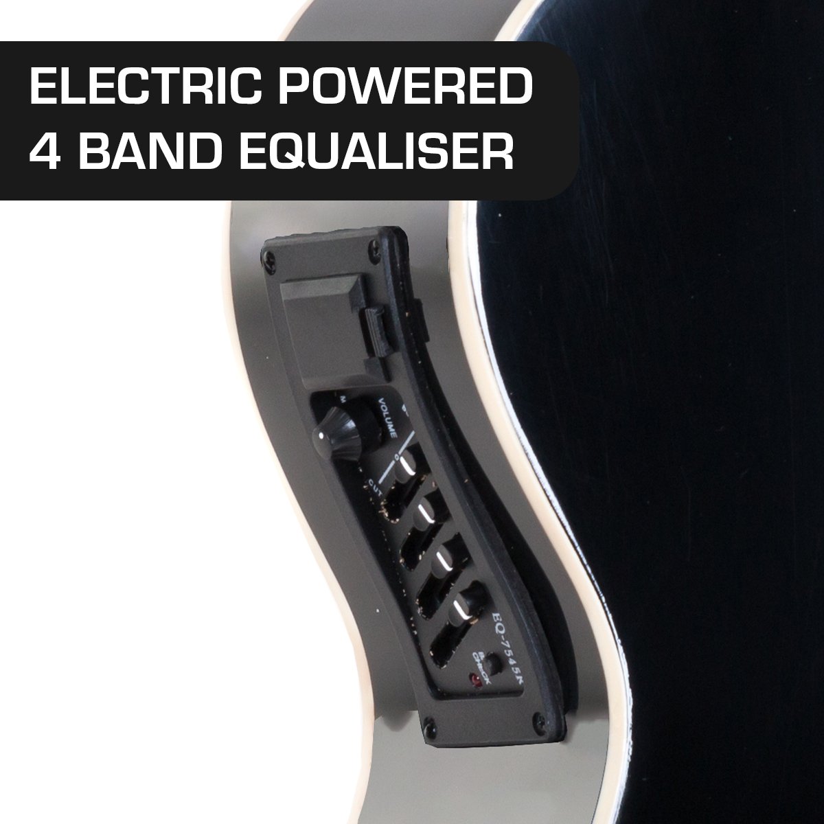 Karrera 43in Acoustic Bass Guitar - Black — image 5