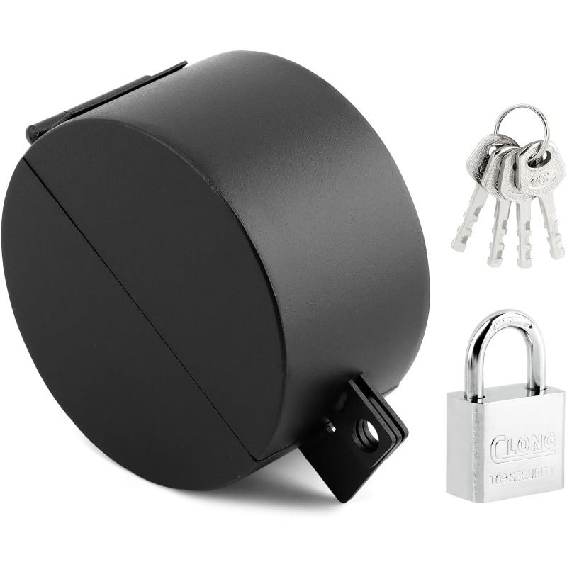 Child Proof Door Knob Covers with Padlock | Prevents Turning of Doorknob and Access to Keyhole, Suitable for Faucets/Valves, Color:B — image 5