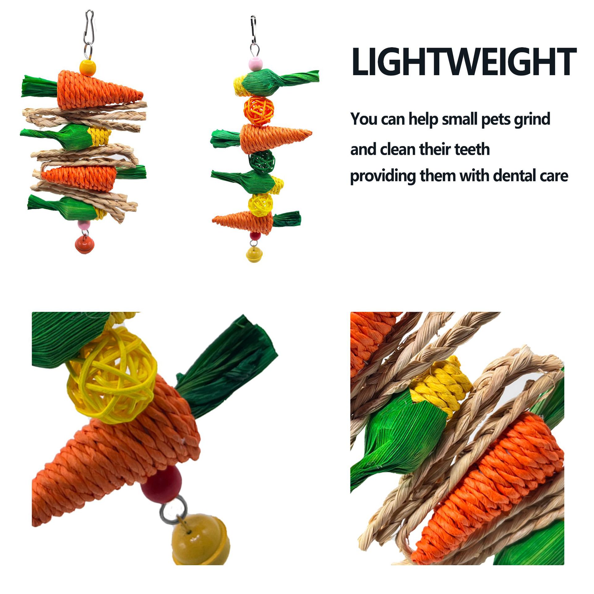 2-Pack Radish and sweetcorn skewers Bird Chew Toy for Parrots, Budgies, Hamsters, Rabbits & Small Pets – Hanging Carrot-Shaped Enrichment Toy with — image 3