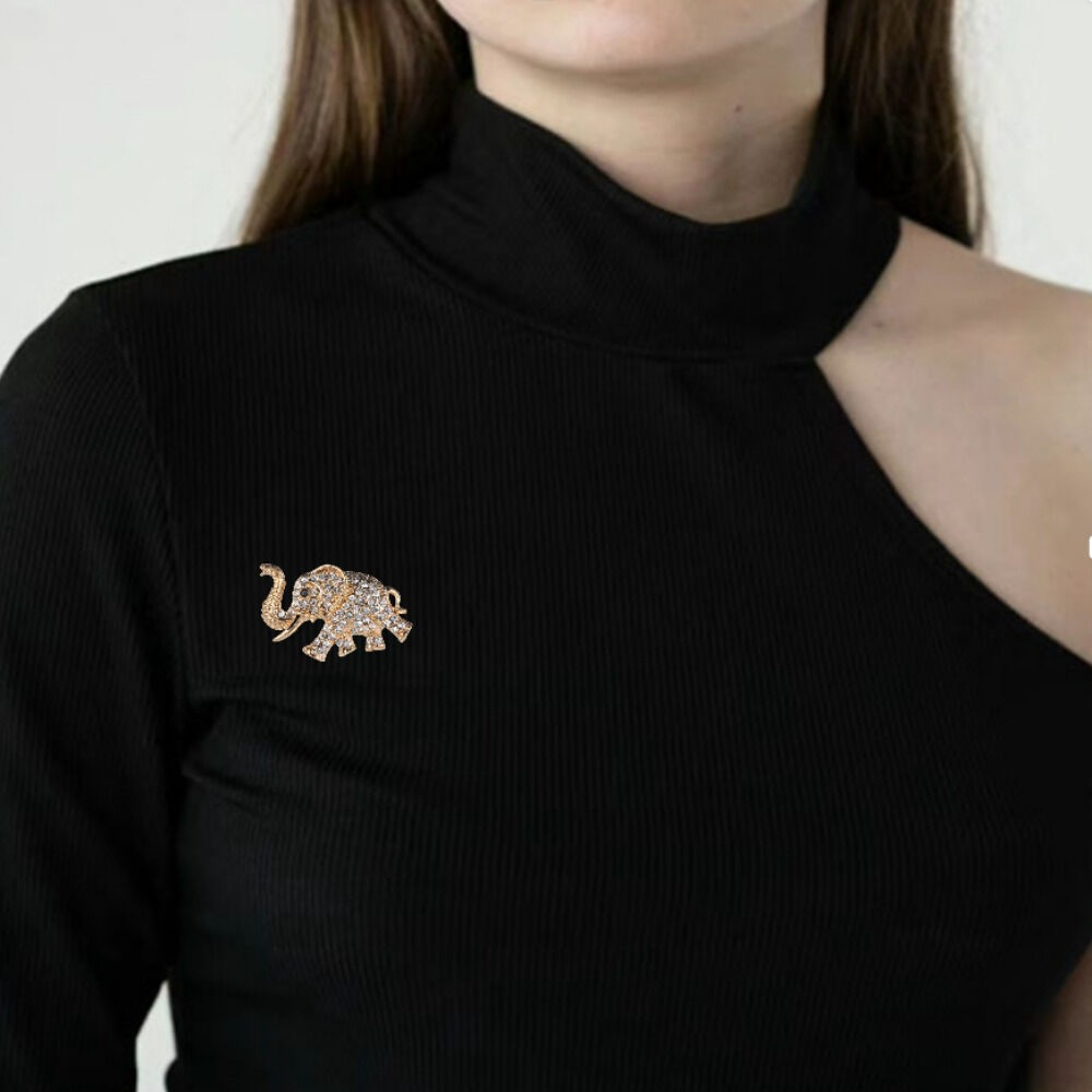 "Crystal Elephant" Elegant Brooch: A 3.6cm Lightweight Silhouette Carrying Auspicious Wisdom, Sparkling Crystals Adorning Daily Wear and Celebratory Elegance — image 2