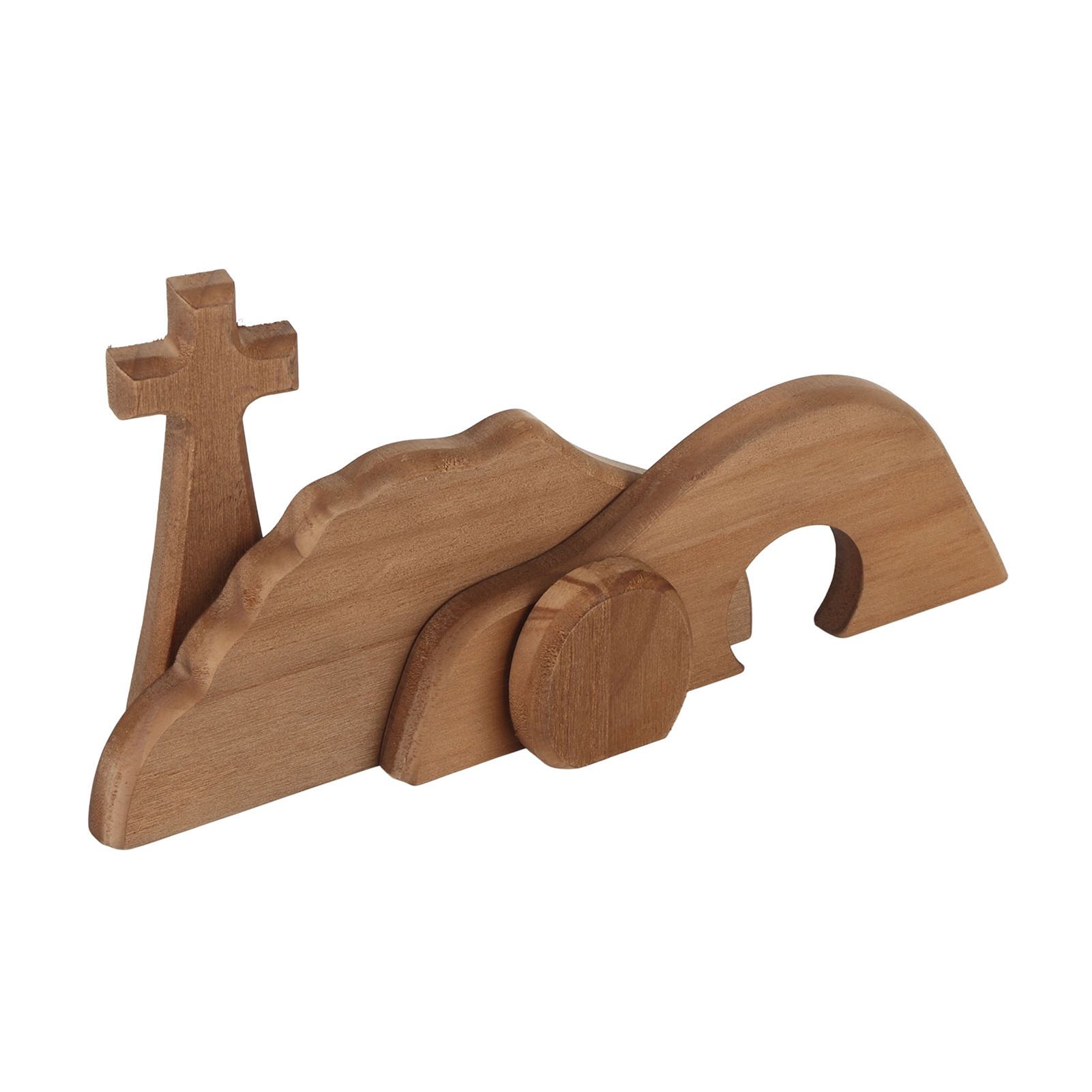 Easter Scene Cross Decoration Wooden Jesus Empty Tomb Statue Easter Cross Figurine Home Decor — image 5